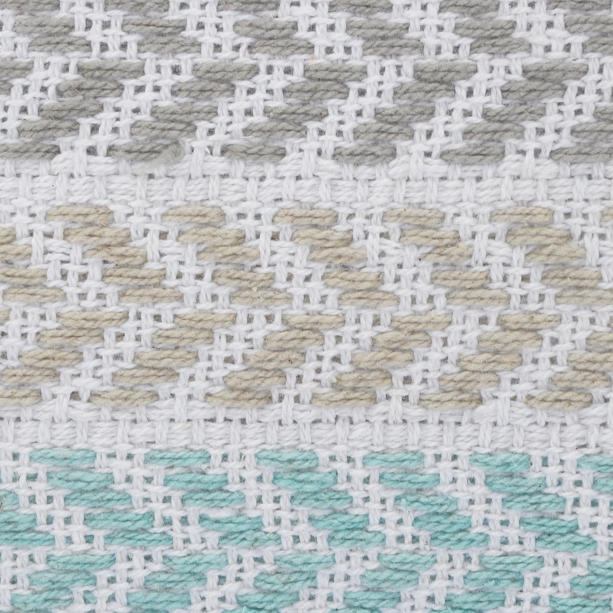 Set of Four 18" X 18" Blue Beach Chevron Cotton Zippered Pillow