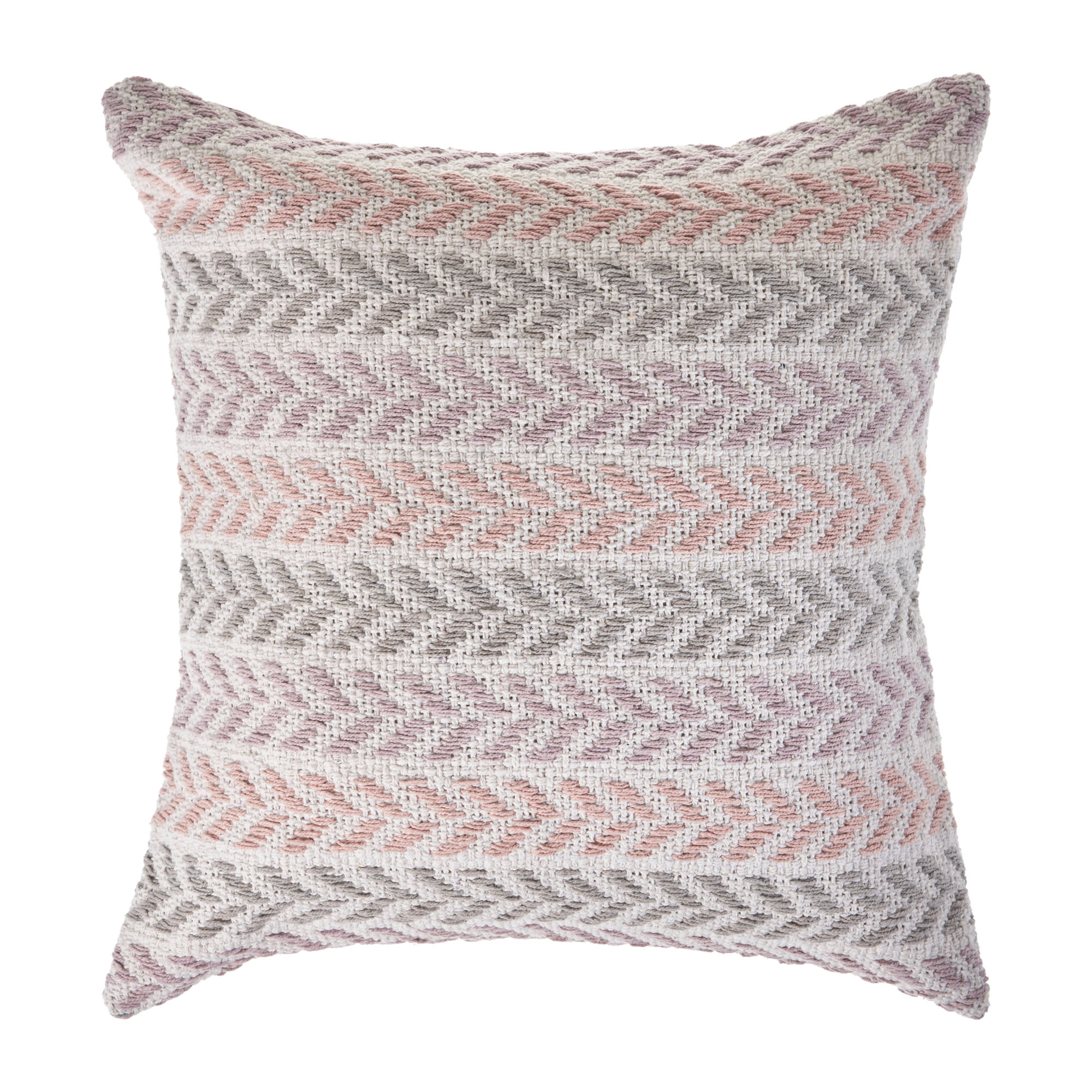 Set of Four 18" X 18" Purple Beach Chevron Cotton Zippered Pillow-535281-1