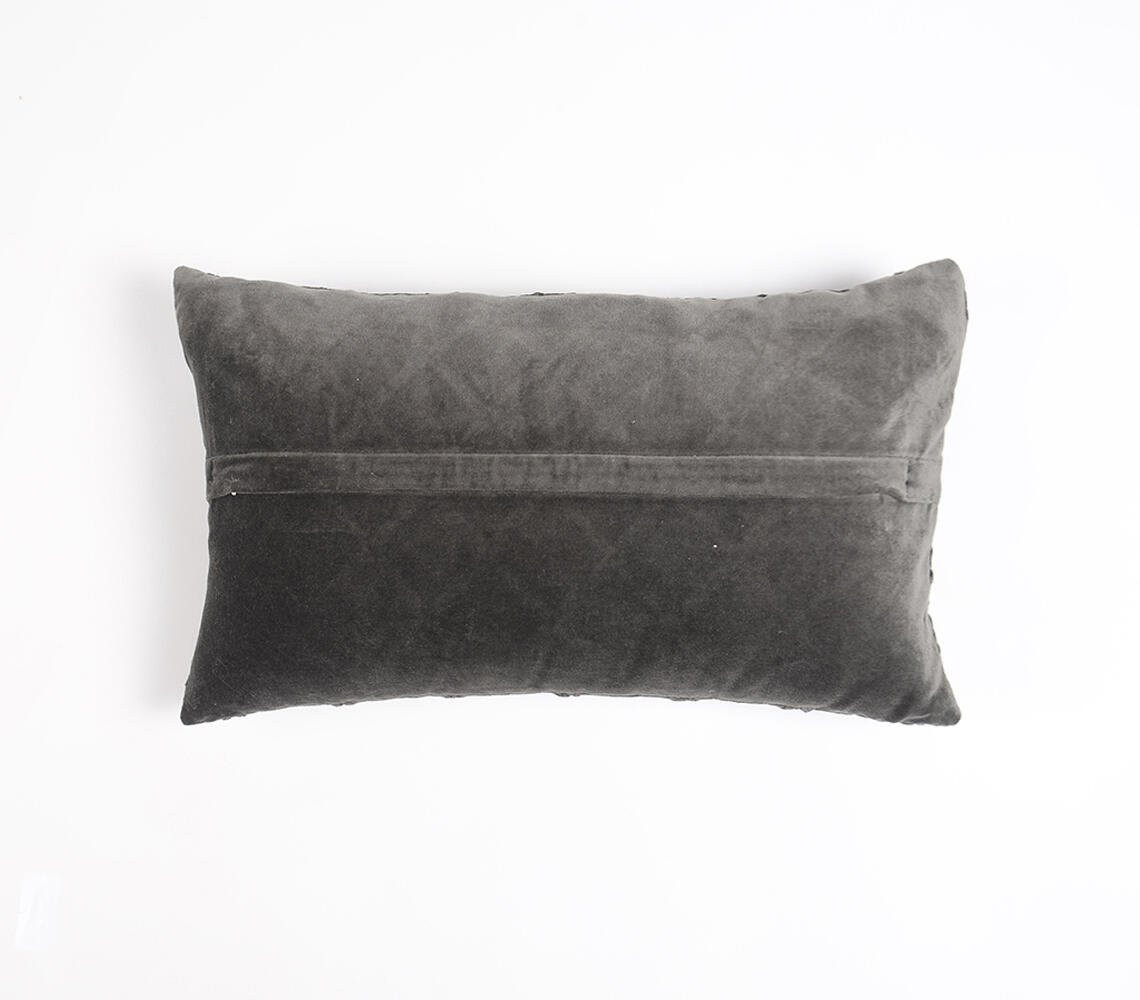 12" X 20" Gray Geometric Cotton Throw Pillow Cover