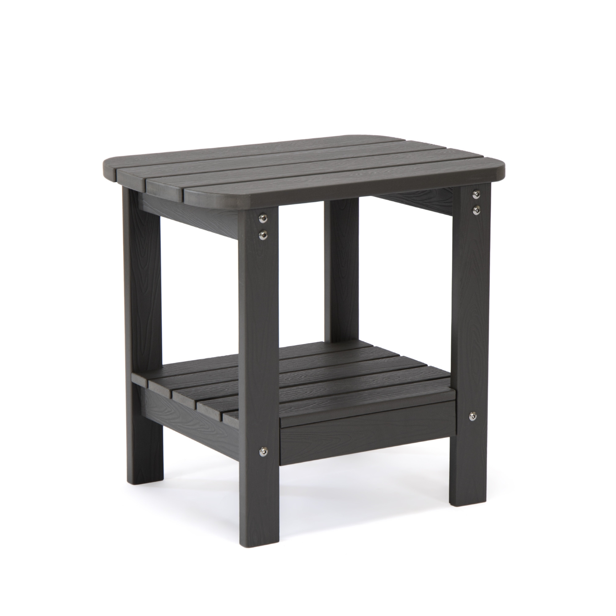 15" Charcoal Plastic Outdoor Side Table-543734-1