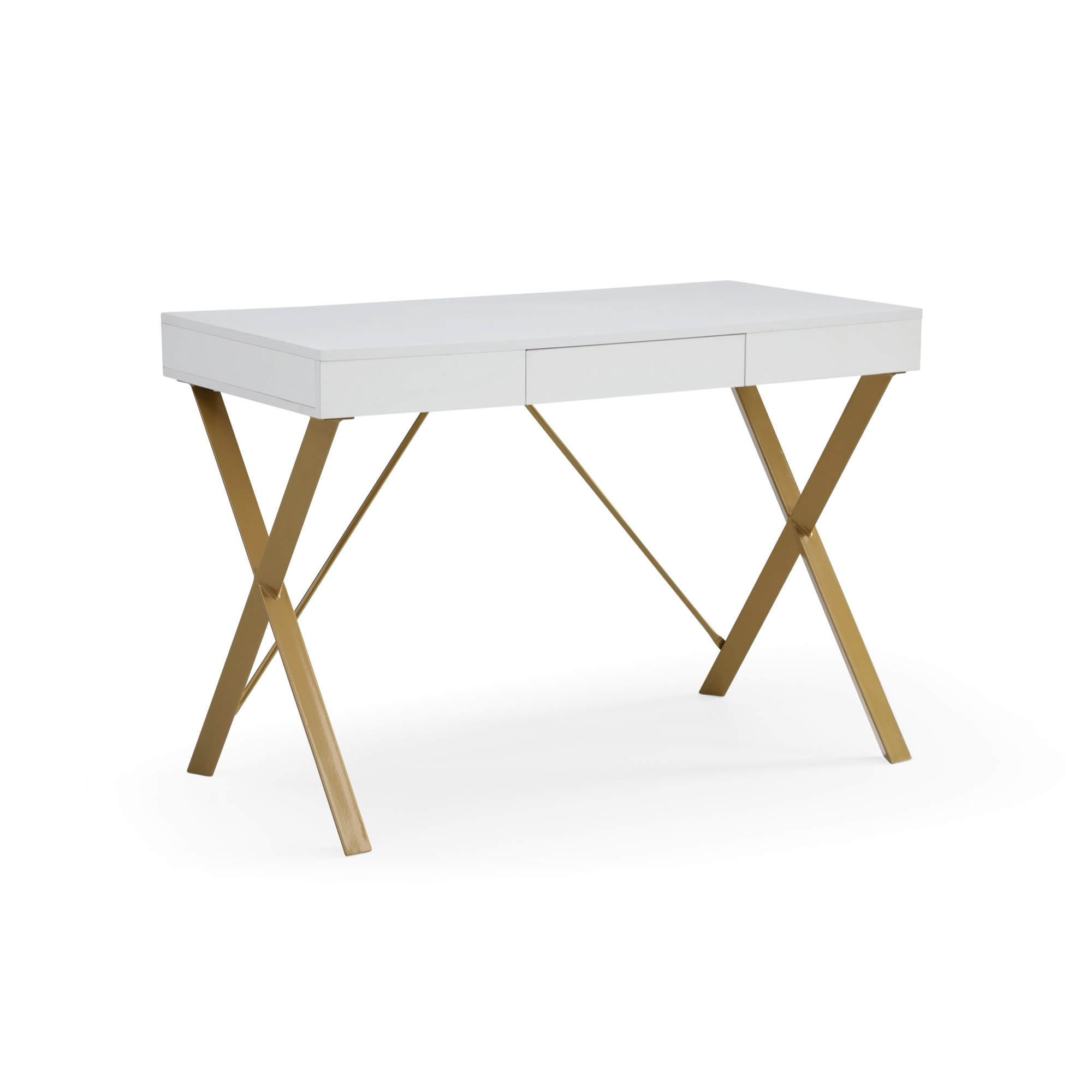 43" White and Gold Writing Desk-543766-1