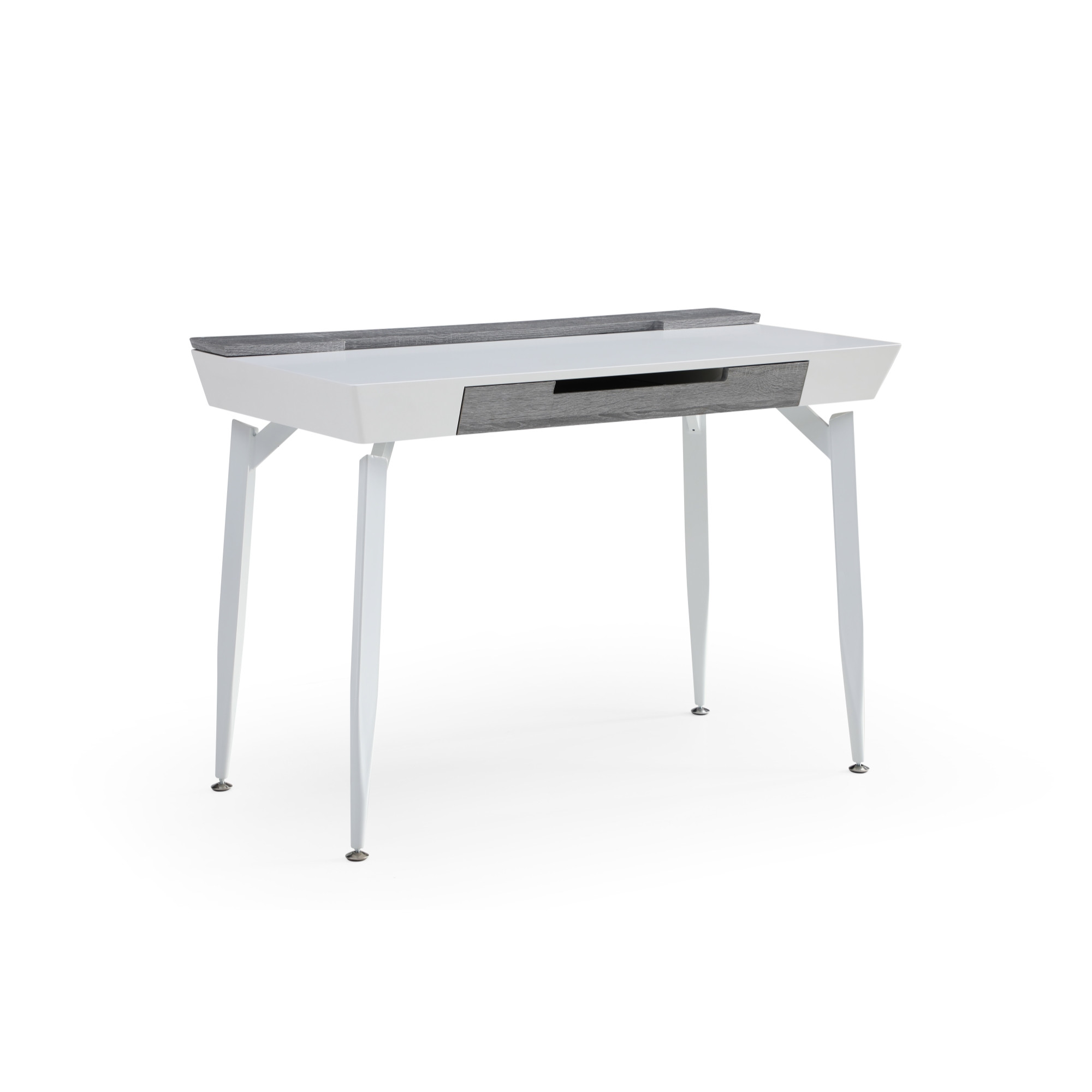 44" White and Gray Writing Desk With Three Drawers-543786-1