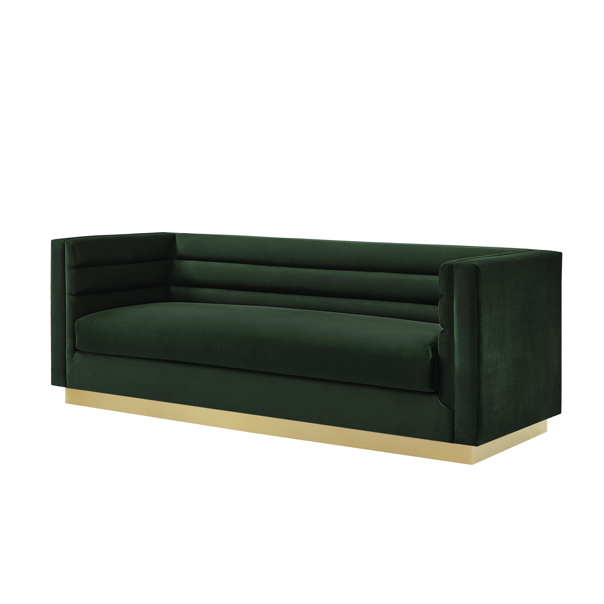 84" Hunter Green Velvet Sofa-543969-1