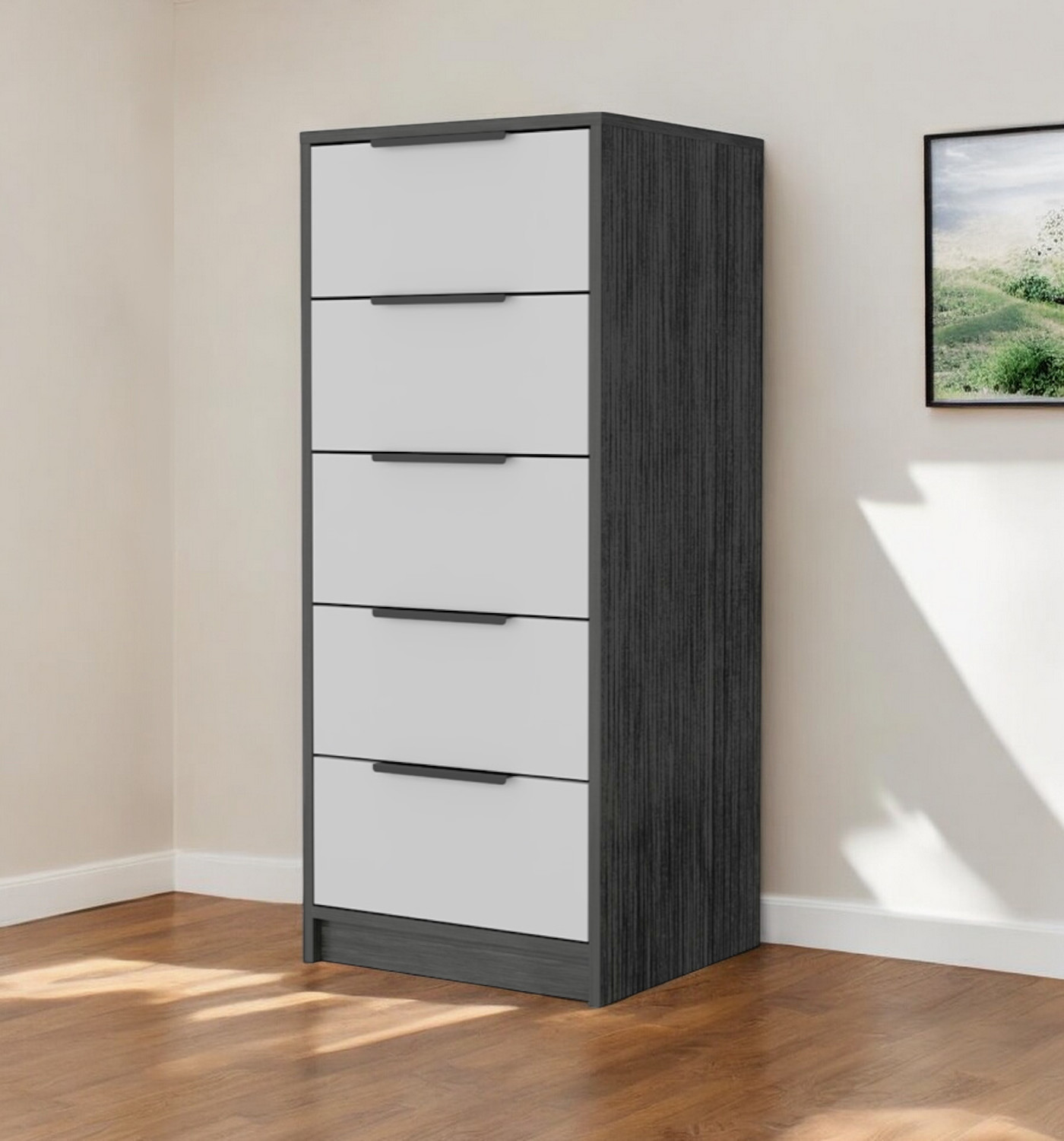 18" White and Gray Five Drawer Standard Chest-544006-1