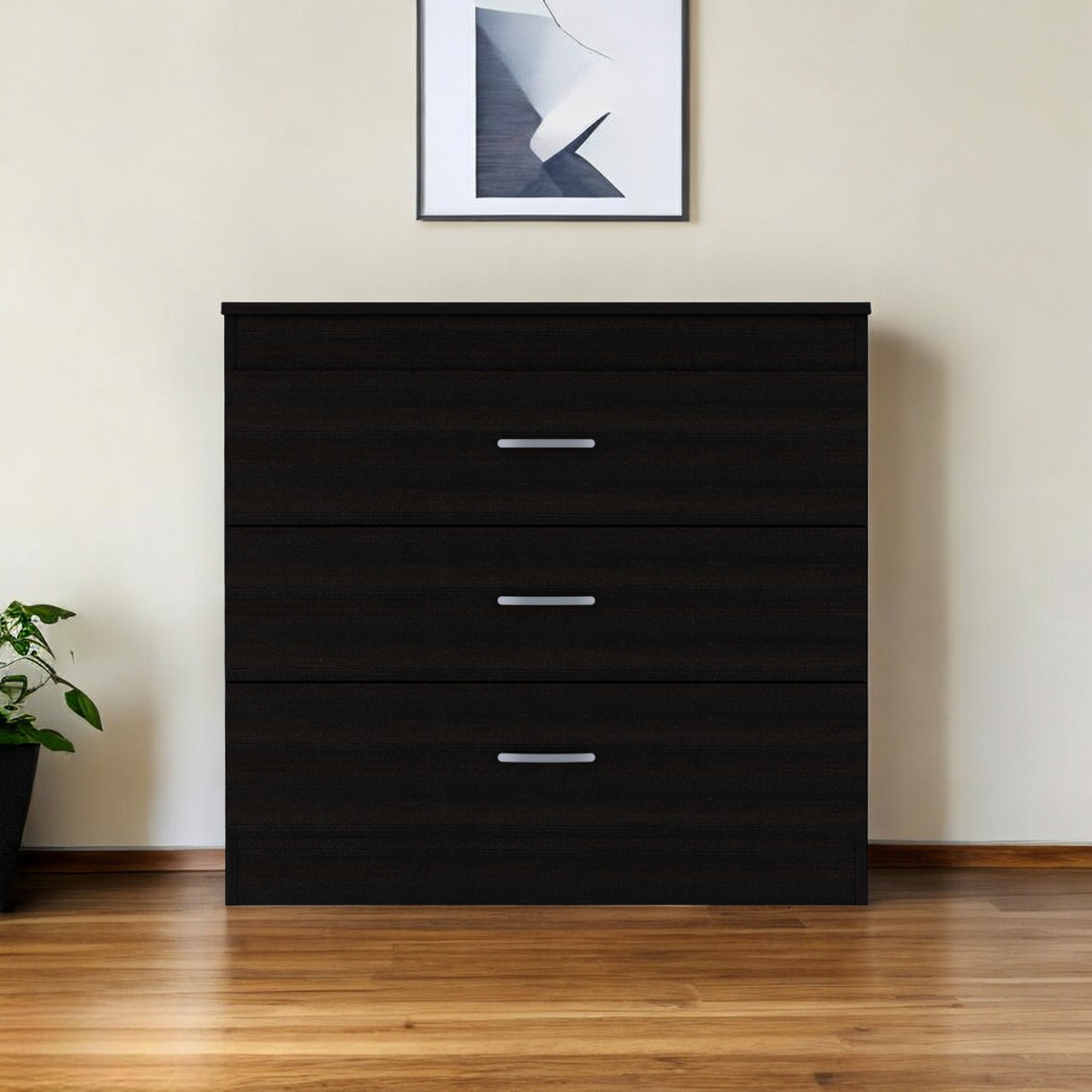 32" Black Three Drawer Dresser-544035-1