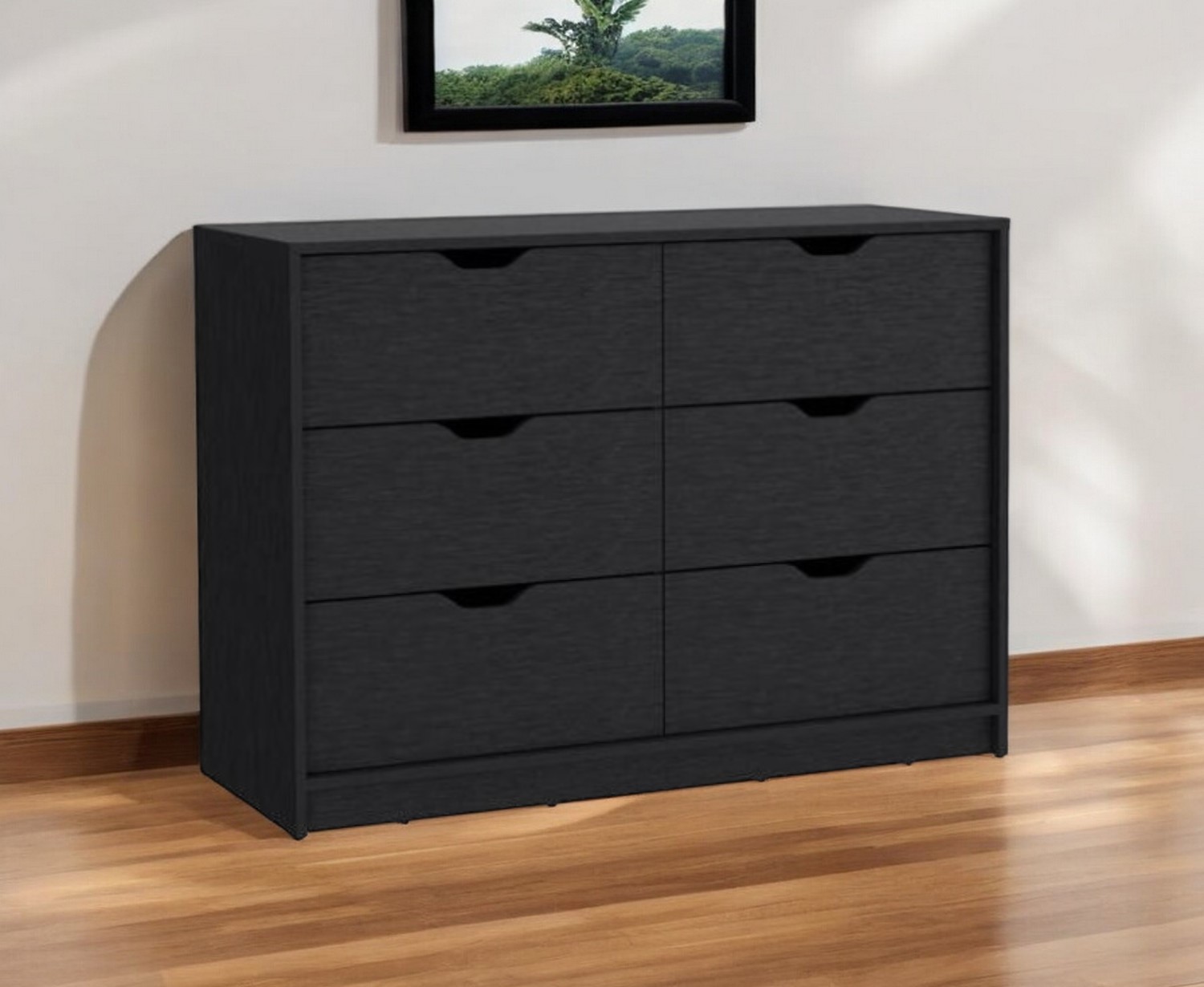 42" Black Four Drawer Double Dresser-544055-1