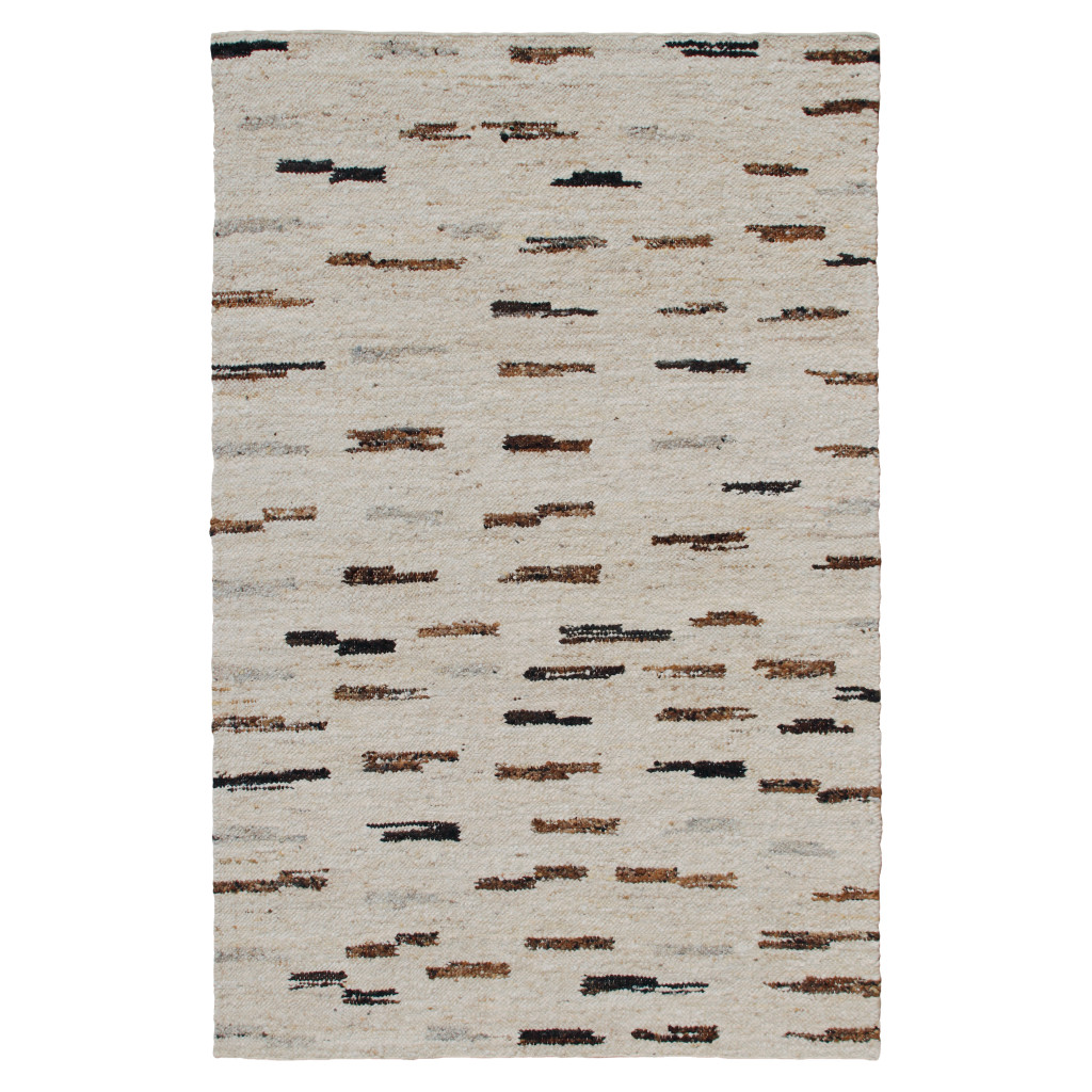 5' x 8' Brown Wool Abstract Hand Woven Area Rug-544146-1