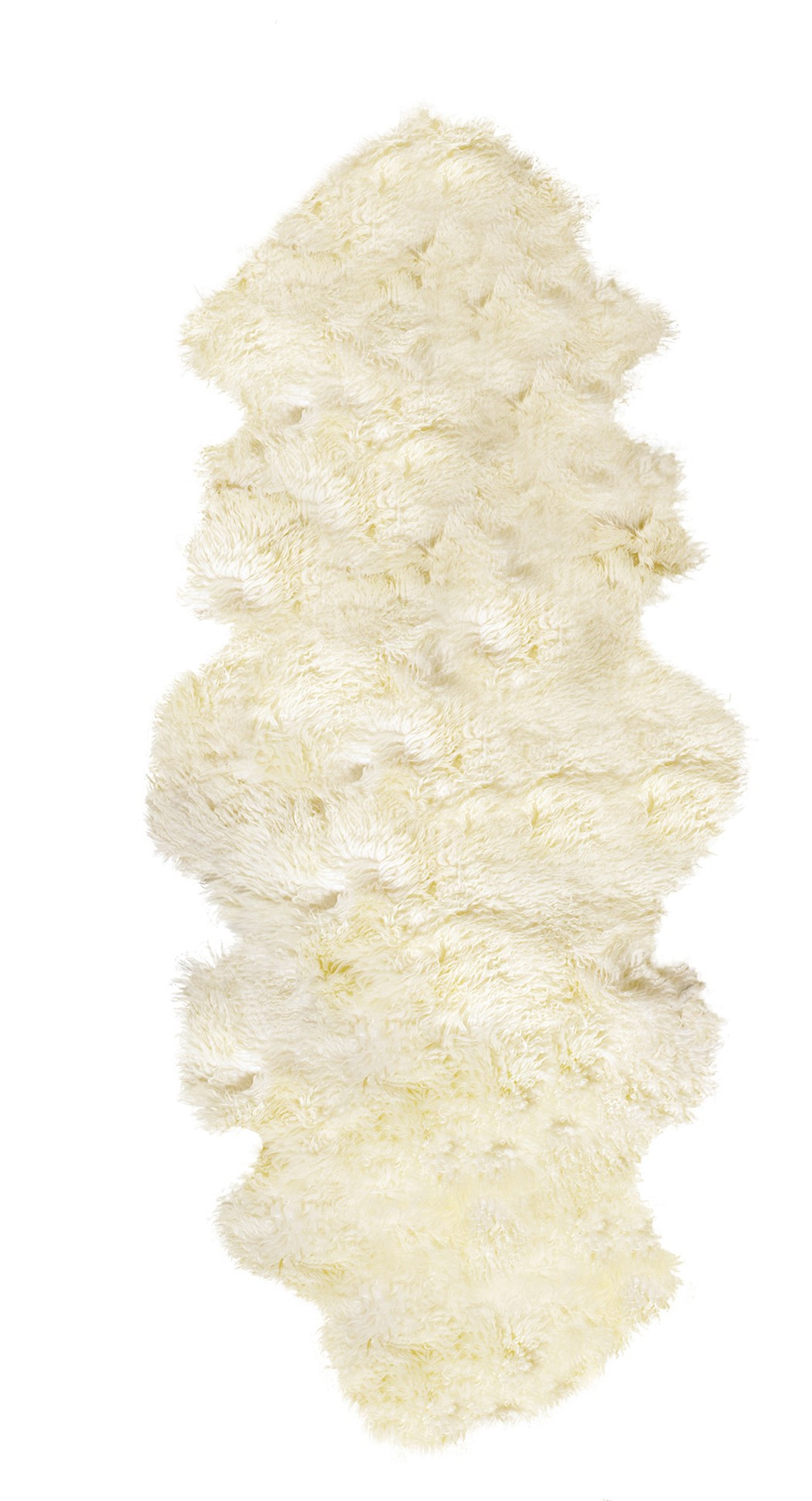 2" X 6" Natural Sheepskin Handmade Area Rug