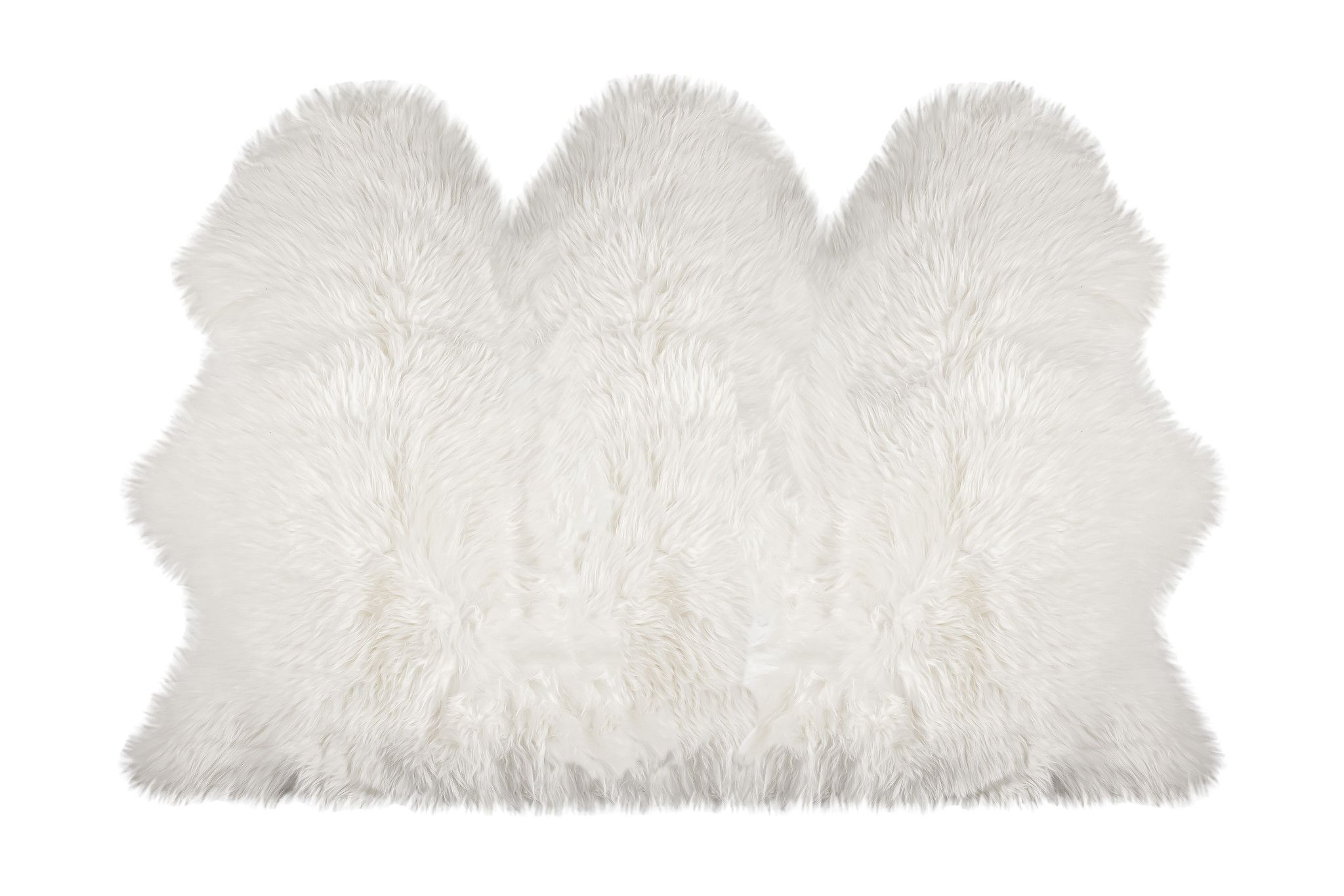 3" X 5" Off White Faux Sheepskin Printed Area Rug