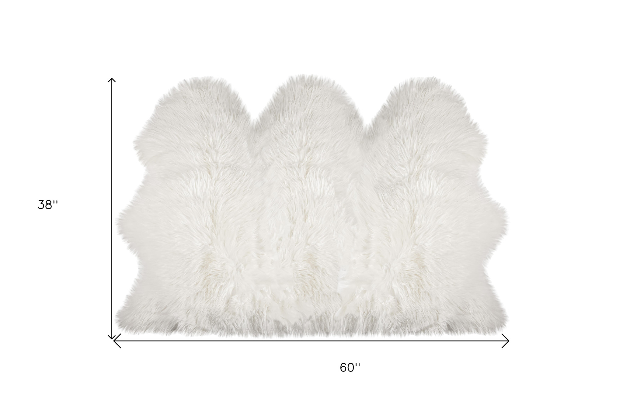 3" X 5" Off White Faux Sheepskin Printed Area Rug