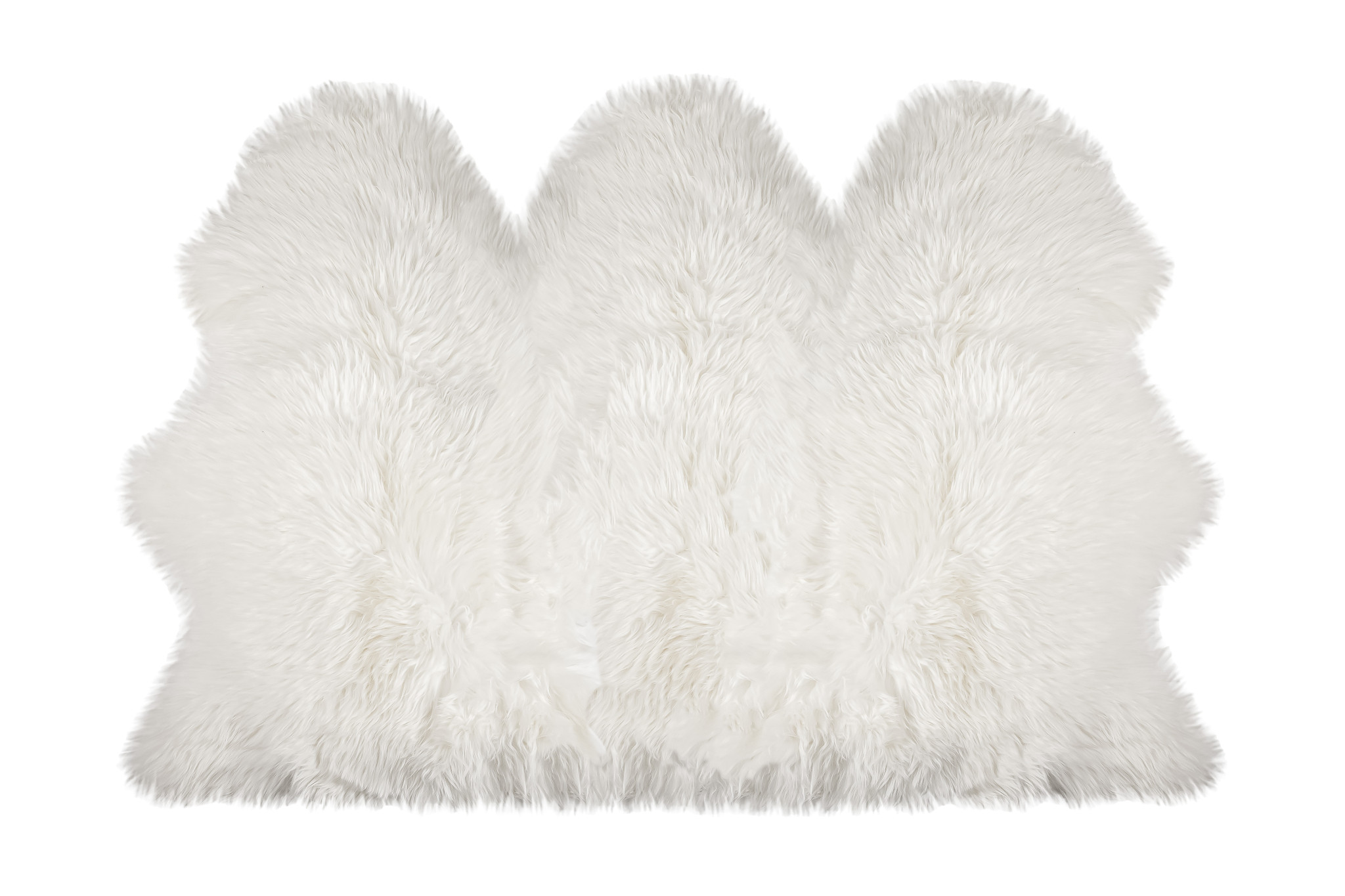 3" X 5" Off White Faux Sheepskin Printed Area Rug