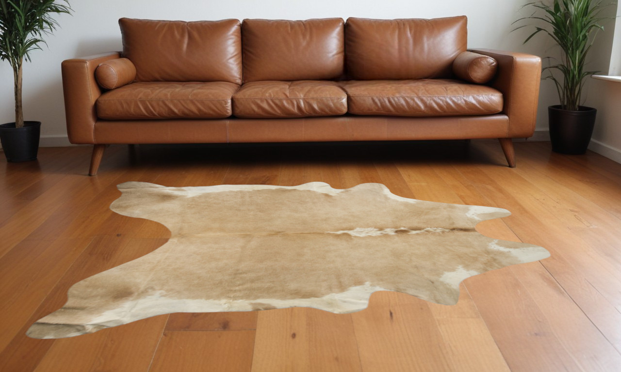 5' x 7' Brown and White Cowhide Hand Knotted Area Rug-544325-1
