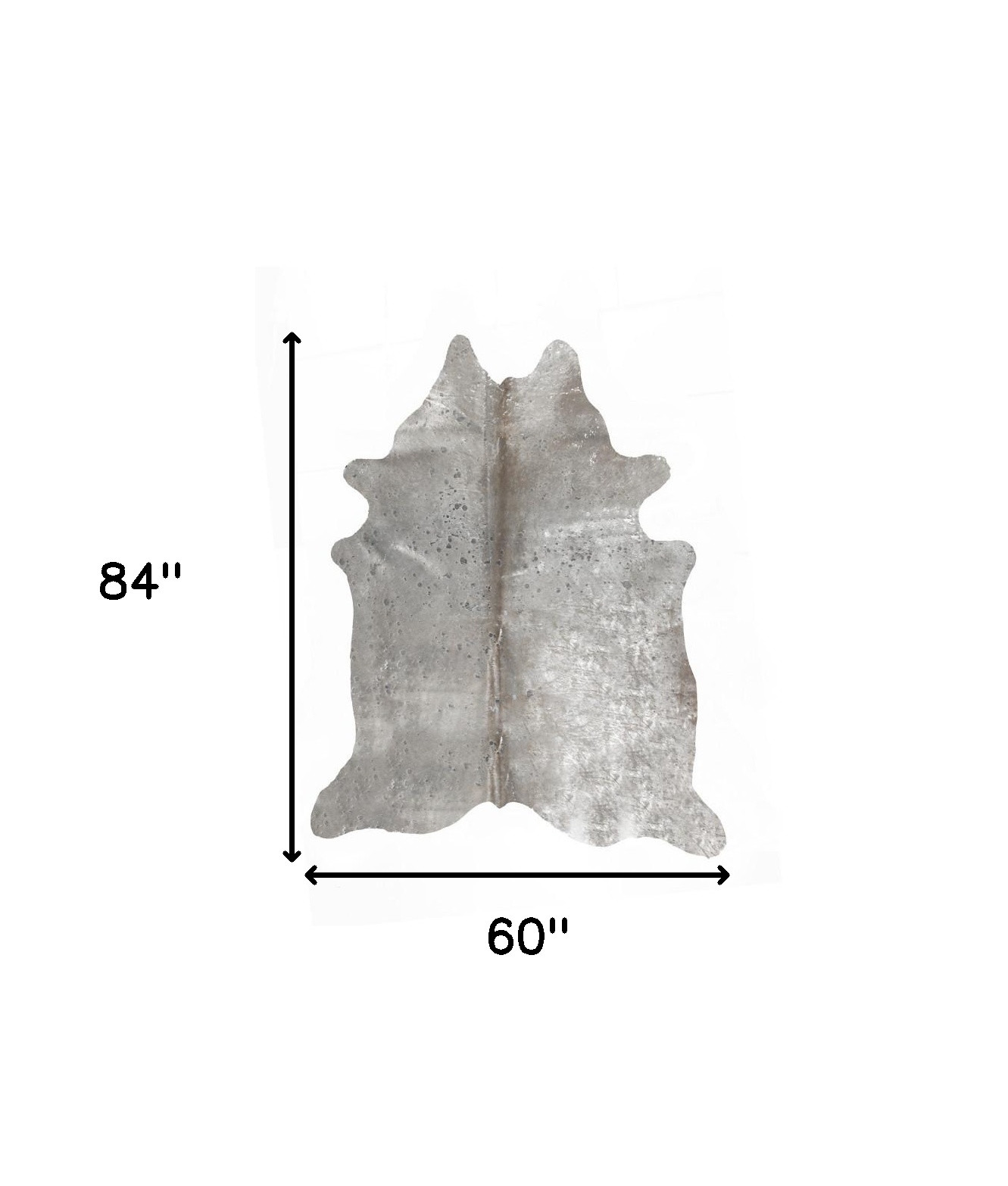 5" X 7" Gray and Silver Genuine Cowhide Hand Knotted Area Rug