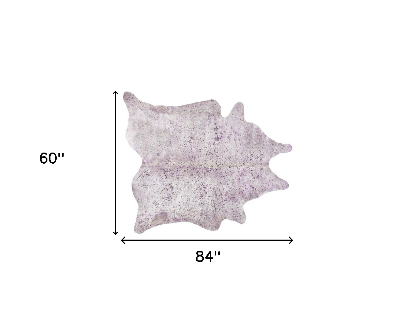 5" X 7" Gray and Pink Cowhide Hand Knotted Area Rug