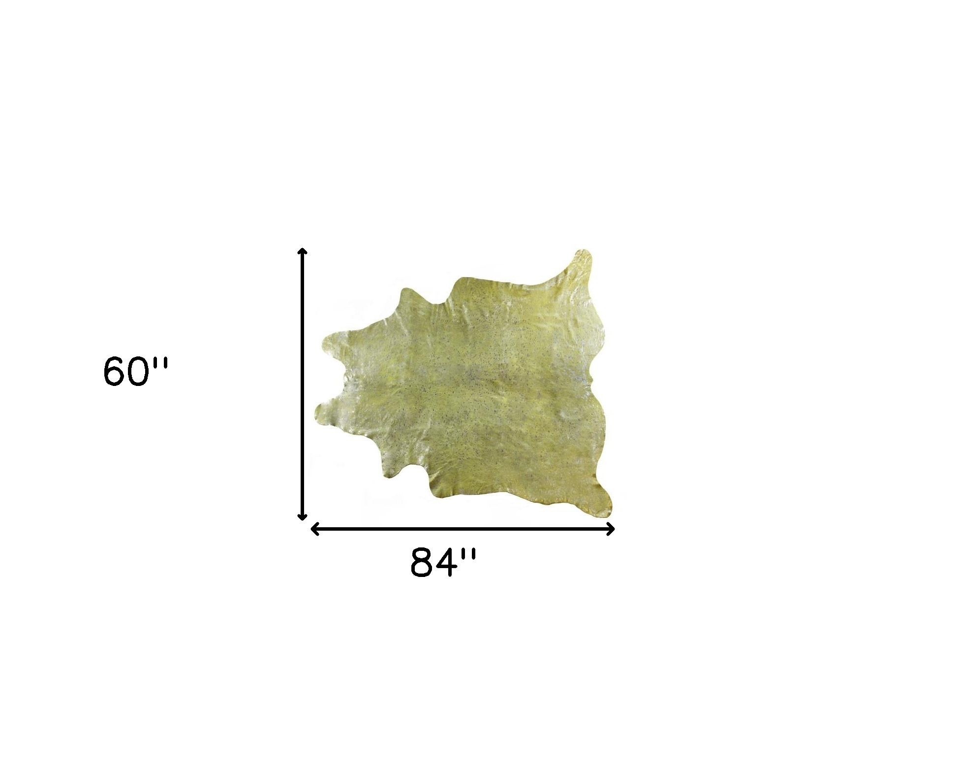 5" X 7" Green and Silver Cowhide Hand Knotted Area Rug