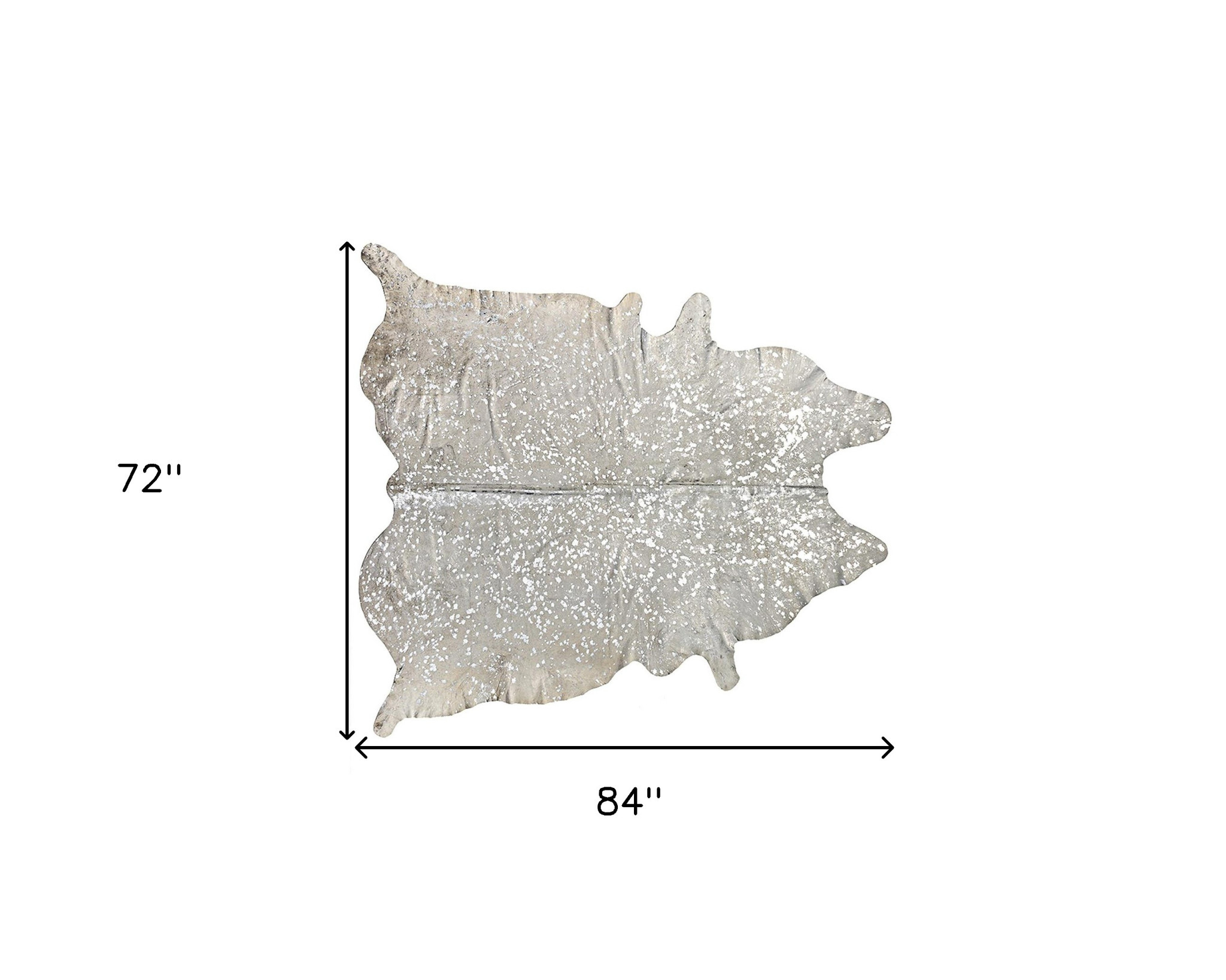 6" X 7" Silver and Ivory Cowhide Hand Knotted Area Rug