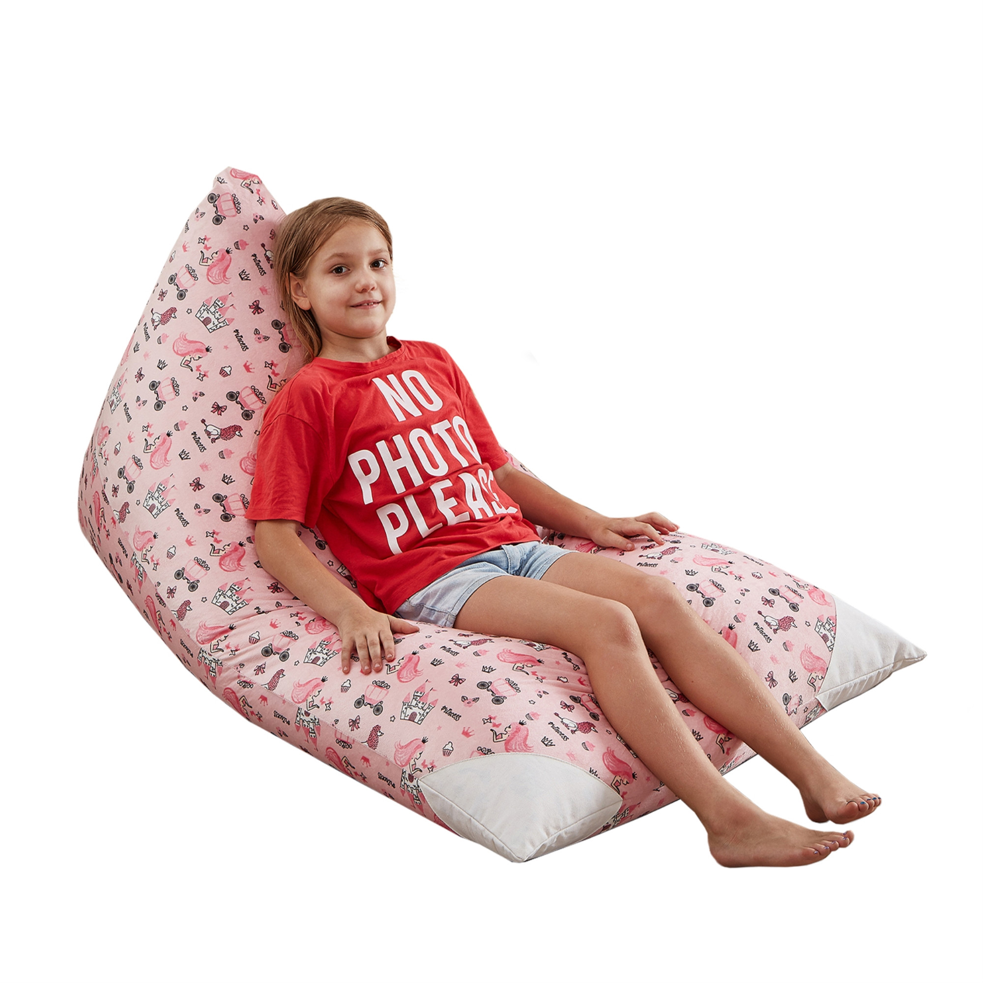 35" Pink Microfiber Specialty Princess Pouf Cover-546272-1