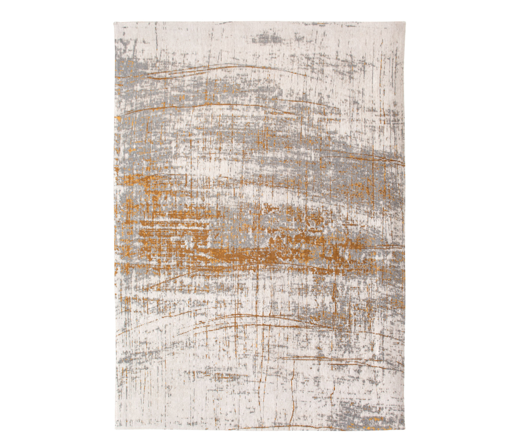 5" X 7" Gray and Gold Abstract Non Skid Area Rug