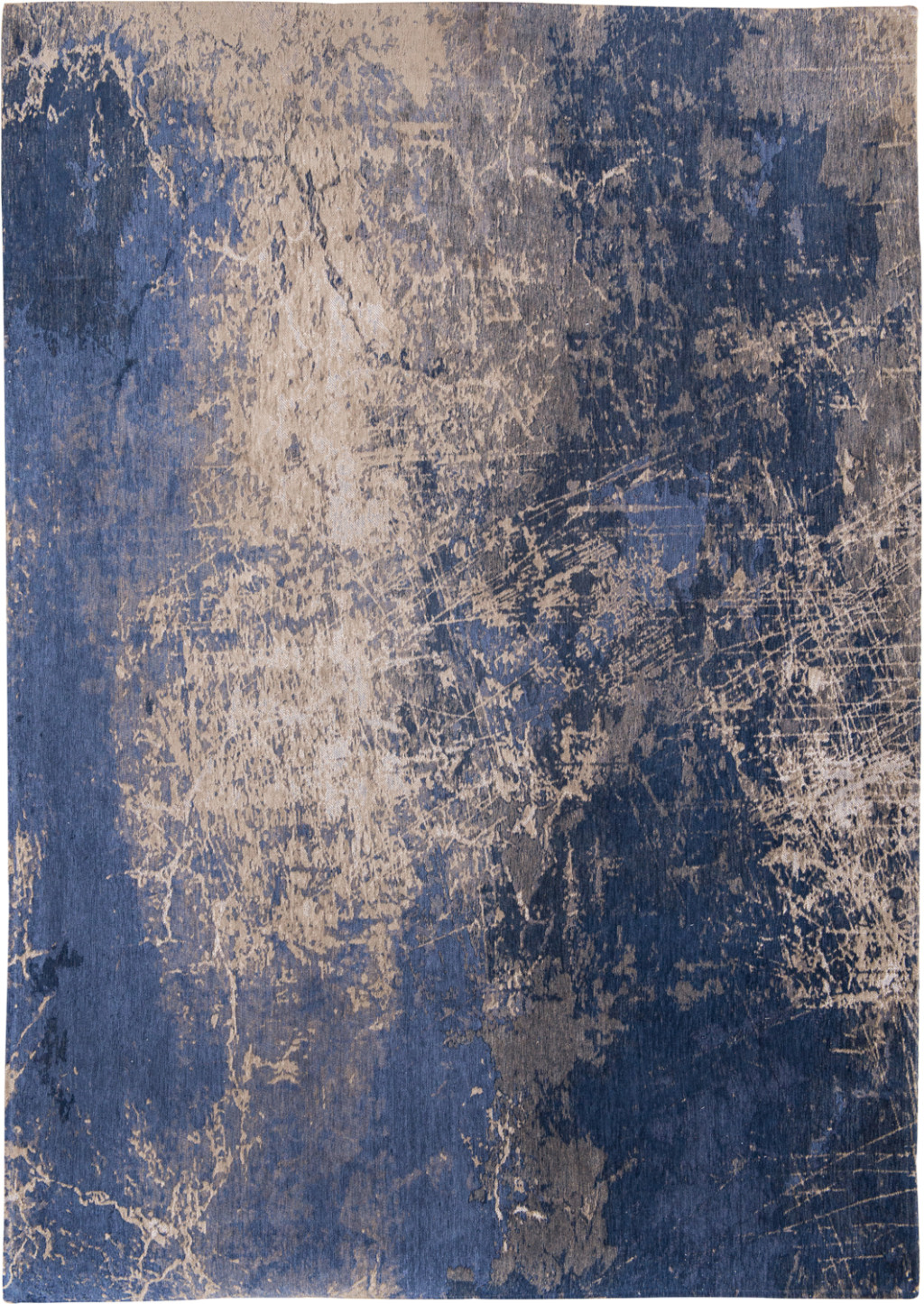 6" X 8" Blue and Gray Abstract Non Skid Area Rug