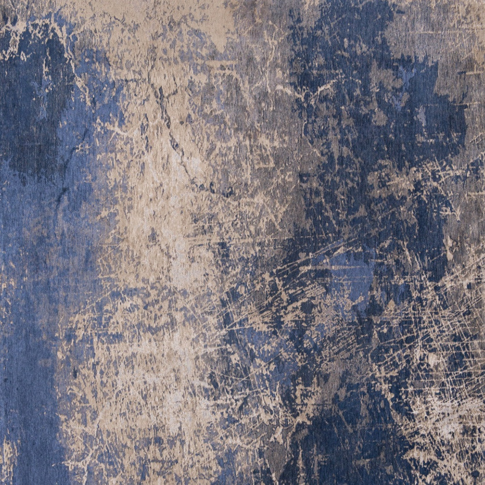 6" X 8" Blue and Gray Abstract Non Skid Area Rug