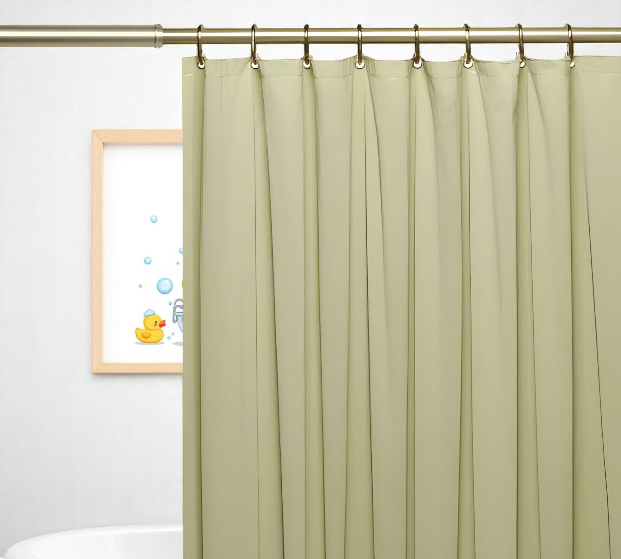 72" Moss Green Vinyl Shower Curtain Liner-548982-1