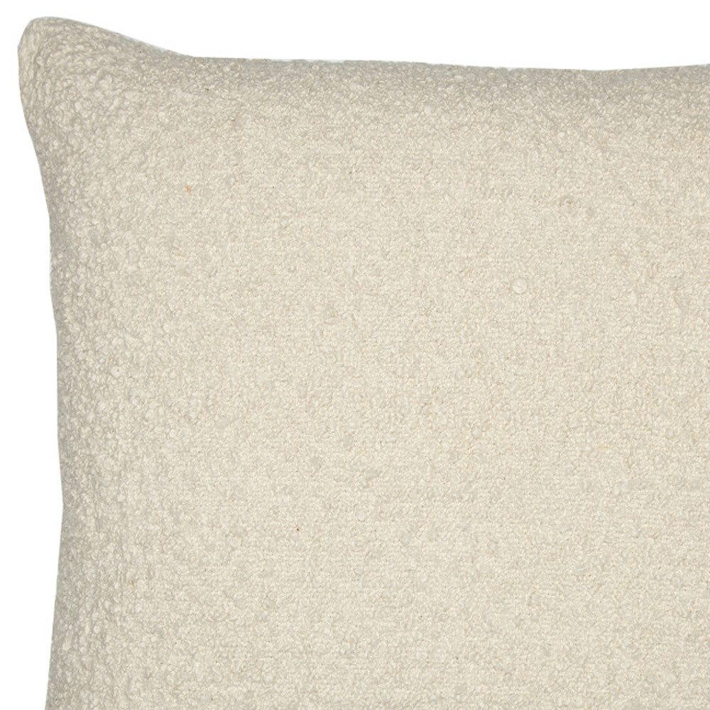 24" Ivory Throw Pillow With Shag