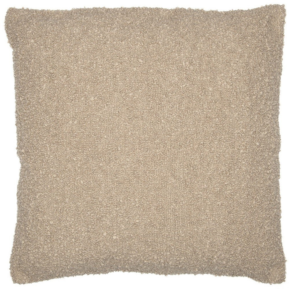20" Taupe Throw Pillow With Shag