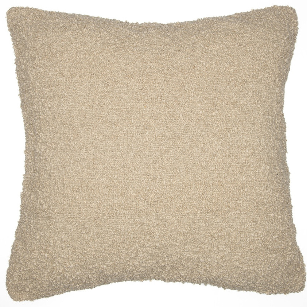 20" Beige Throw Pillow With Shag