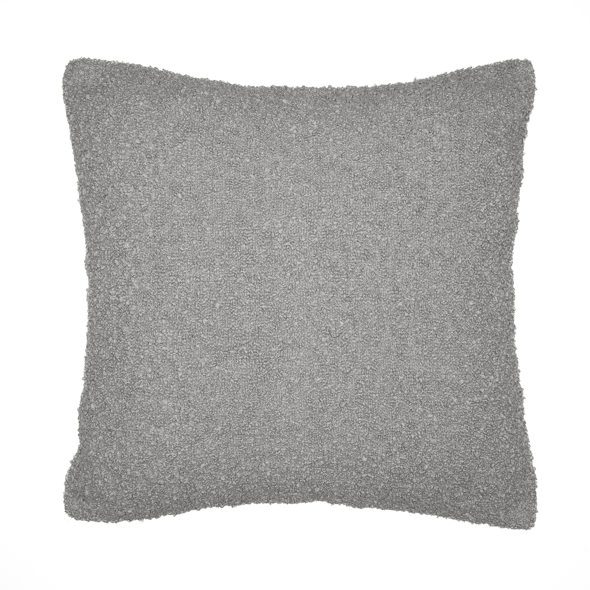 24" Gray Throw Pillow With Shag