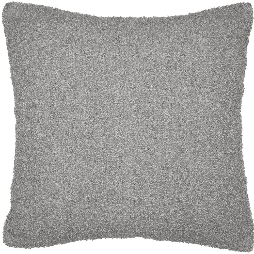 24" Gray Throw Pillow With Shag