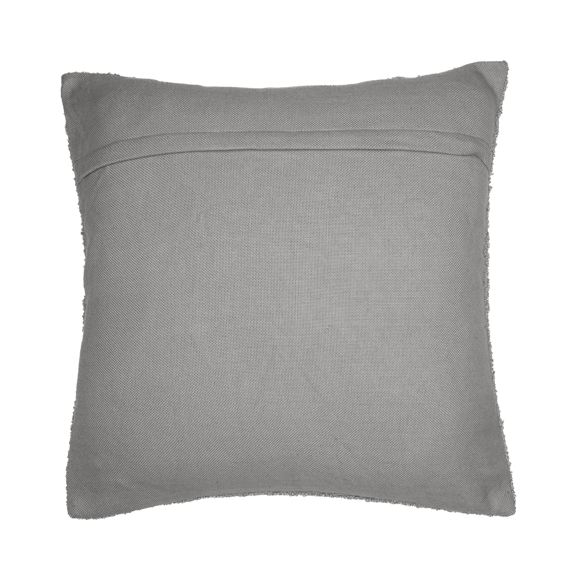 24" Gray Throw Pillow With Shag