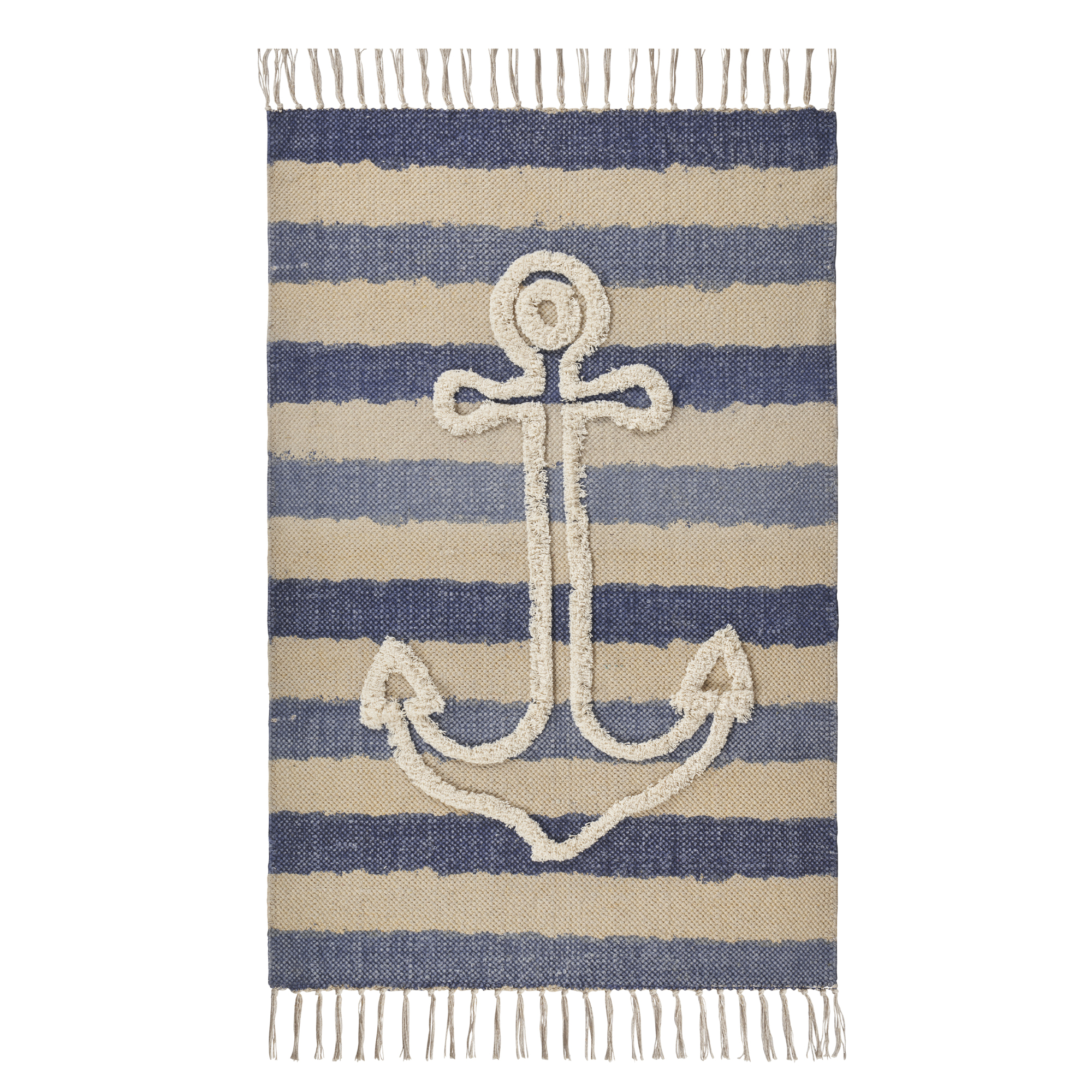 3" X 4" Blue Abstract Hand Woven Area Rug