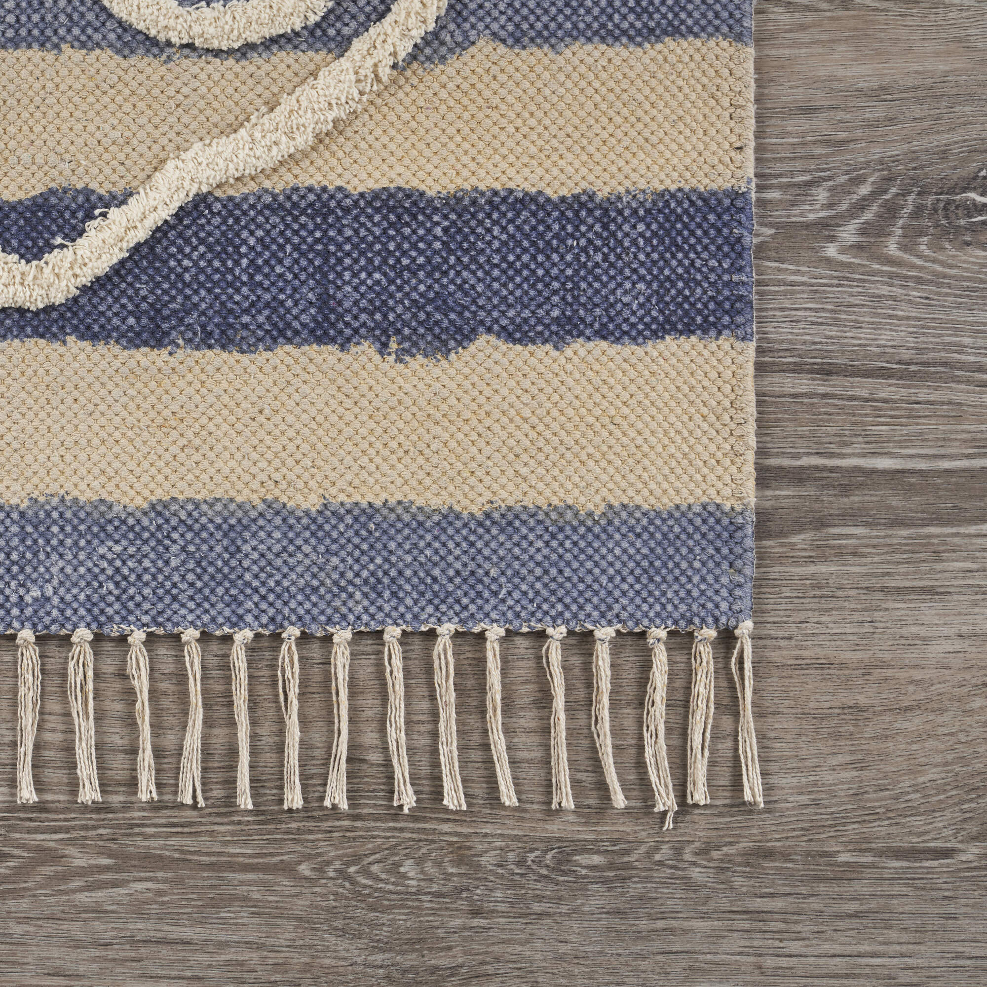 3" X 4" Blue Abstract Hand Woven Area Rug