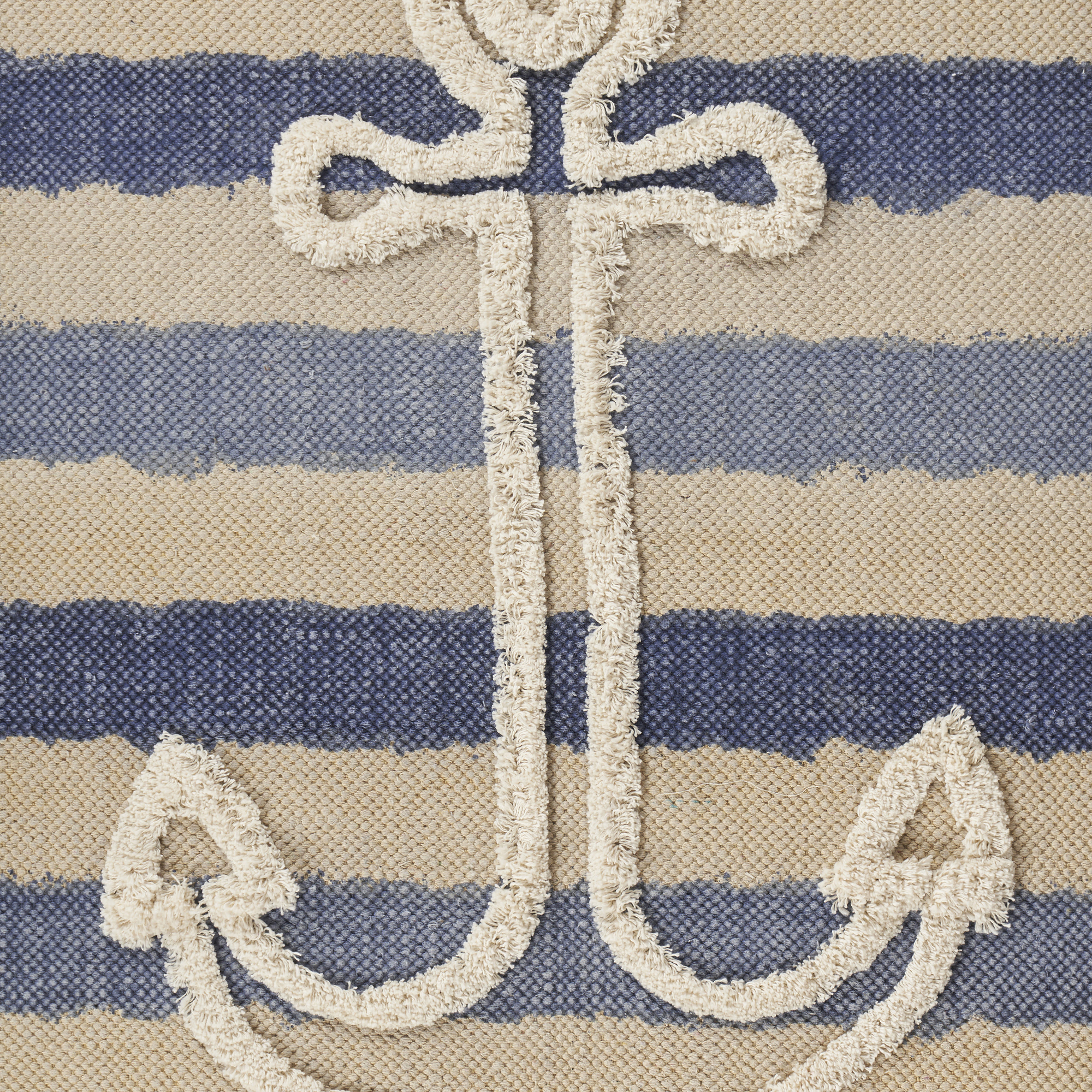 3" X 4" Blue Abstract Hand Woven Area Rug