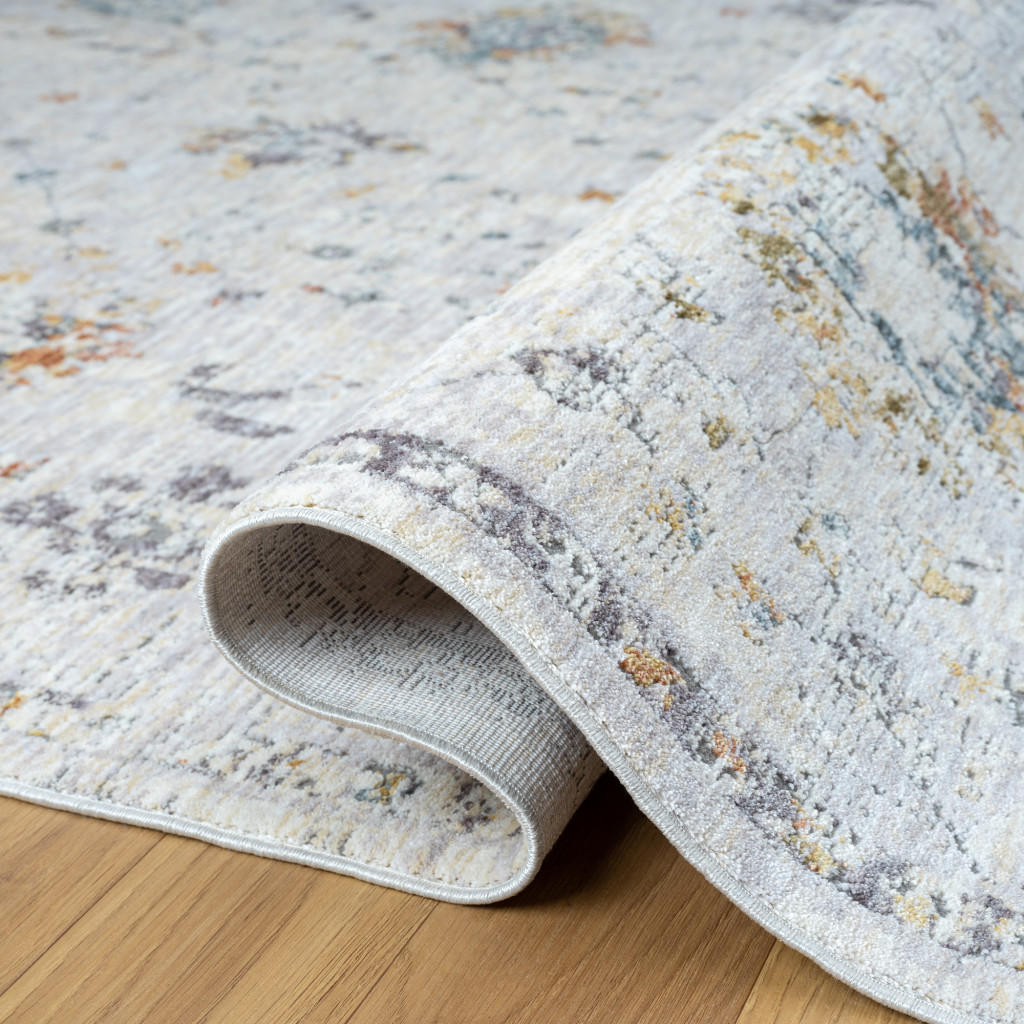 2" X 3" Ivory and Blue Floral Area Rug