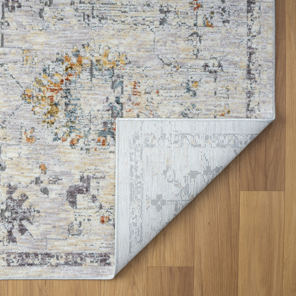 2" X 3" Ivory and Blue Floral Area Rug