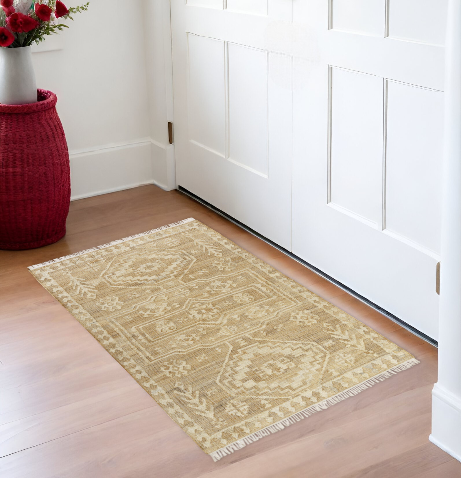 2' X 3' Brown Jute Medallion Hand Woven Area Rug-550047-1