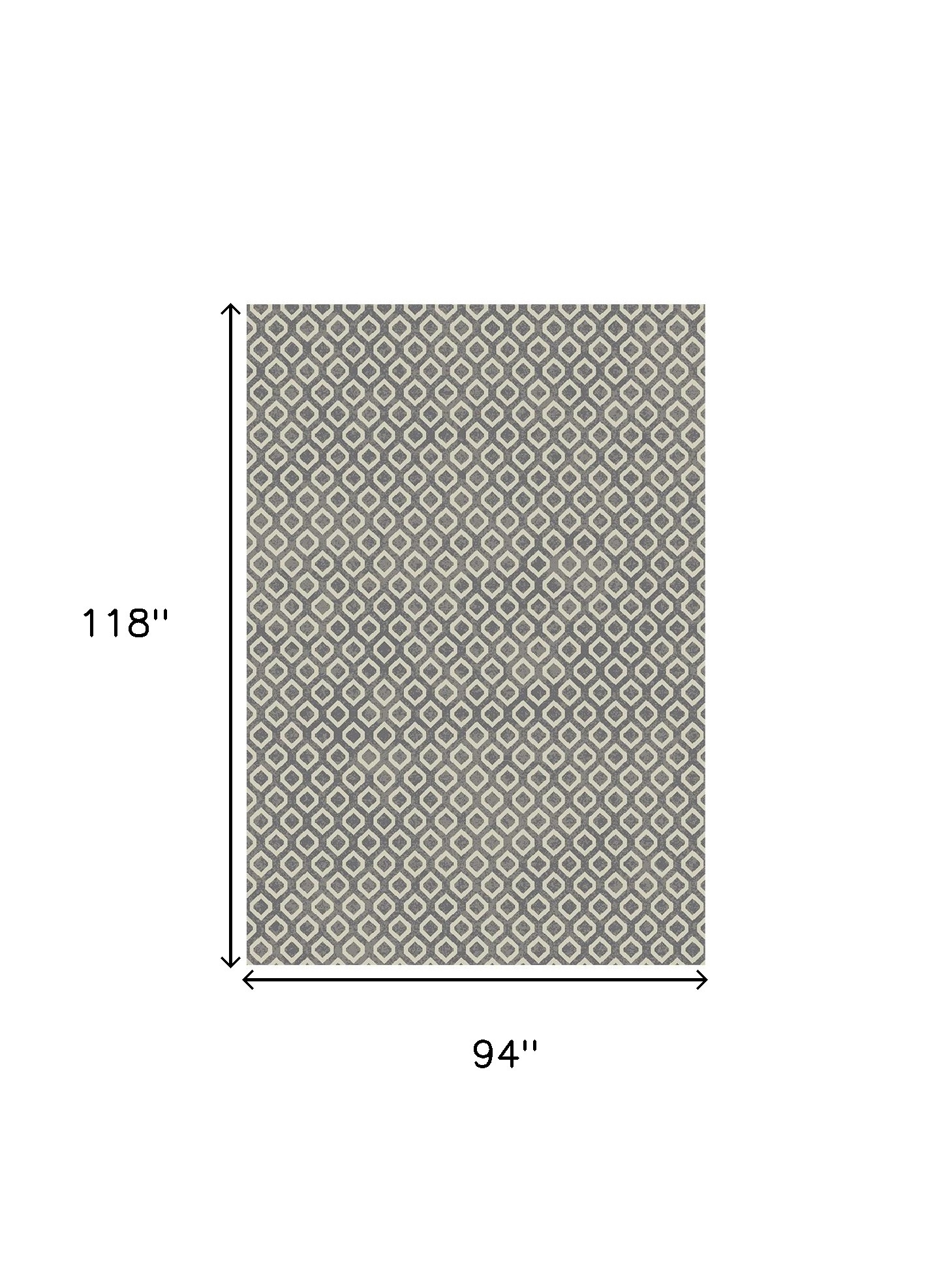 8" X 10" Beige and Gray Geometric Area Rug