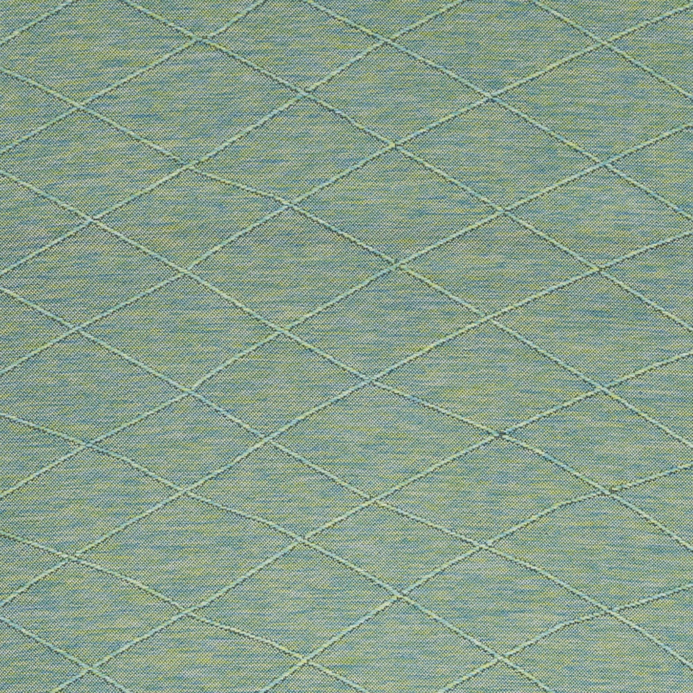4" X 6" Blue Geometric Power Loom Non Skid Area Rug