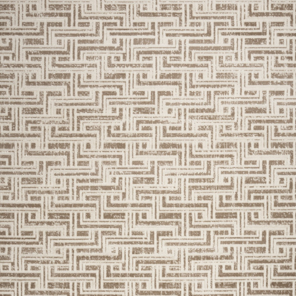 5" X 7" Brown Geometric Distressed Area Rug
