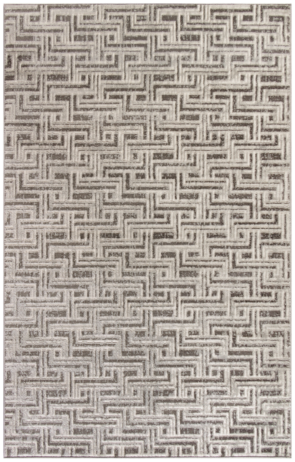 4" X 6" Gray Geometric Distressed Area Rug