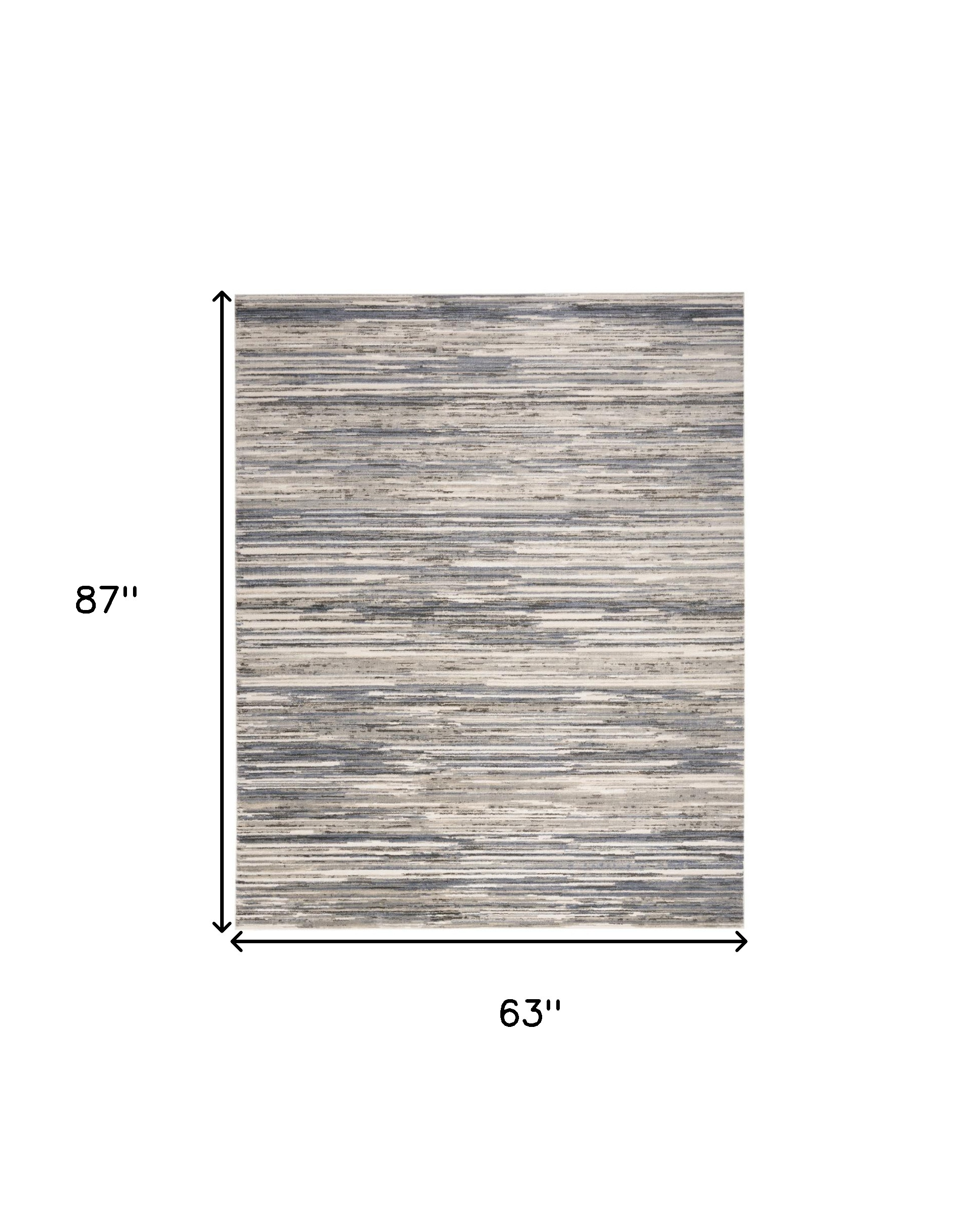 5" X 7" Cream Abstract Distressed Area Rug