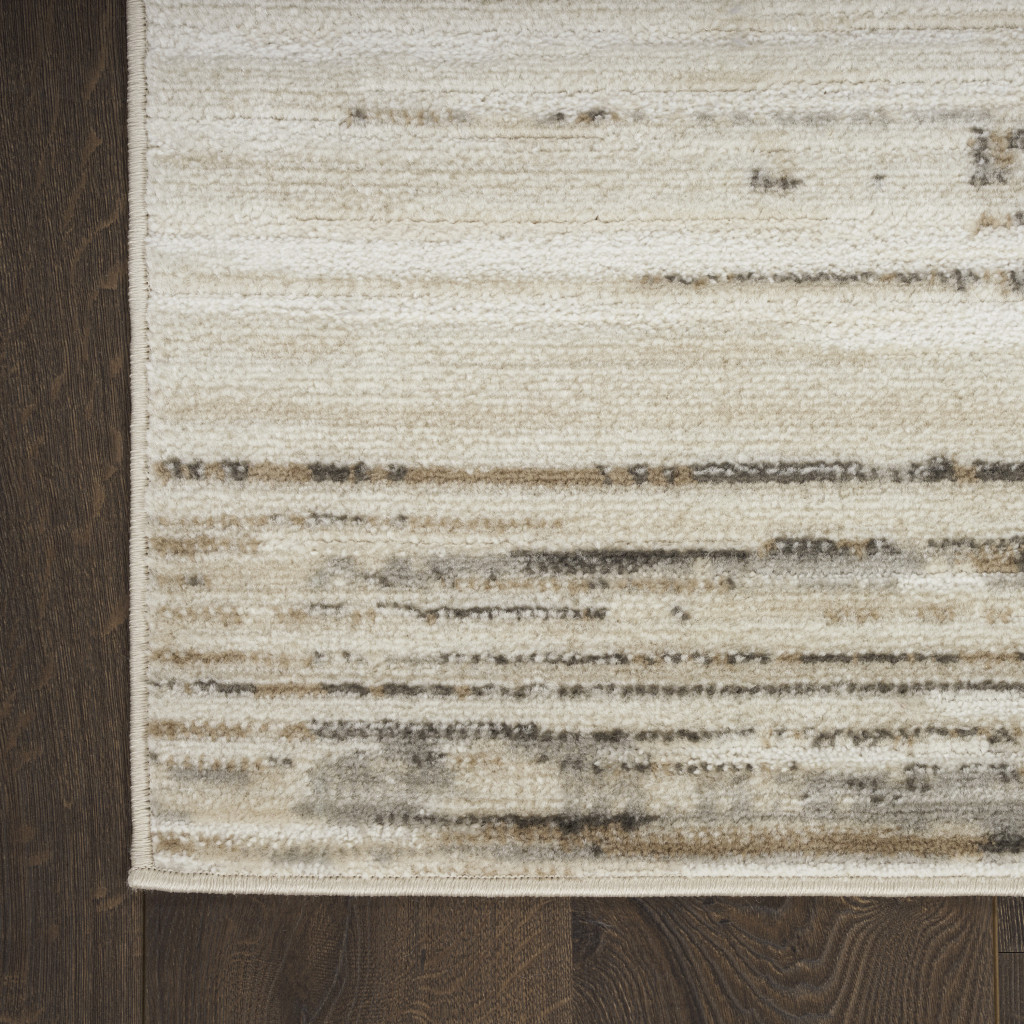 5" X 7" Cream Abstract Distressed Area Rug