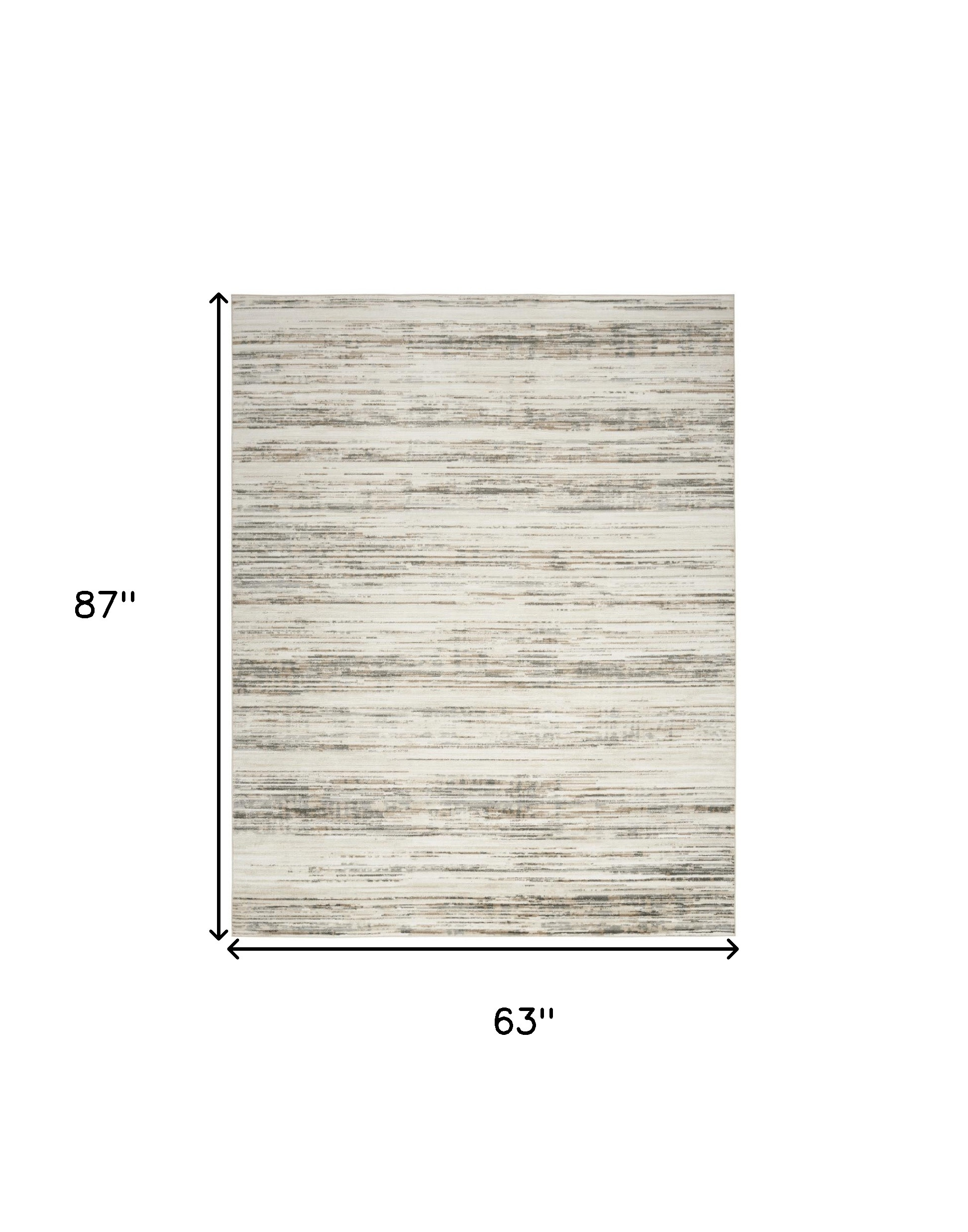 5" X 7" Cream Abstract Distressed Area Rug