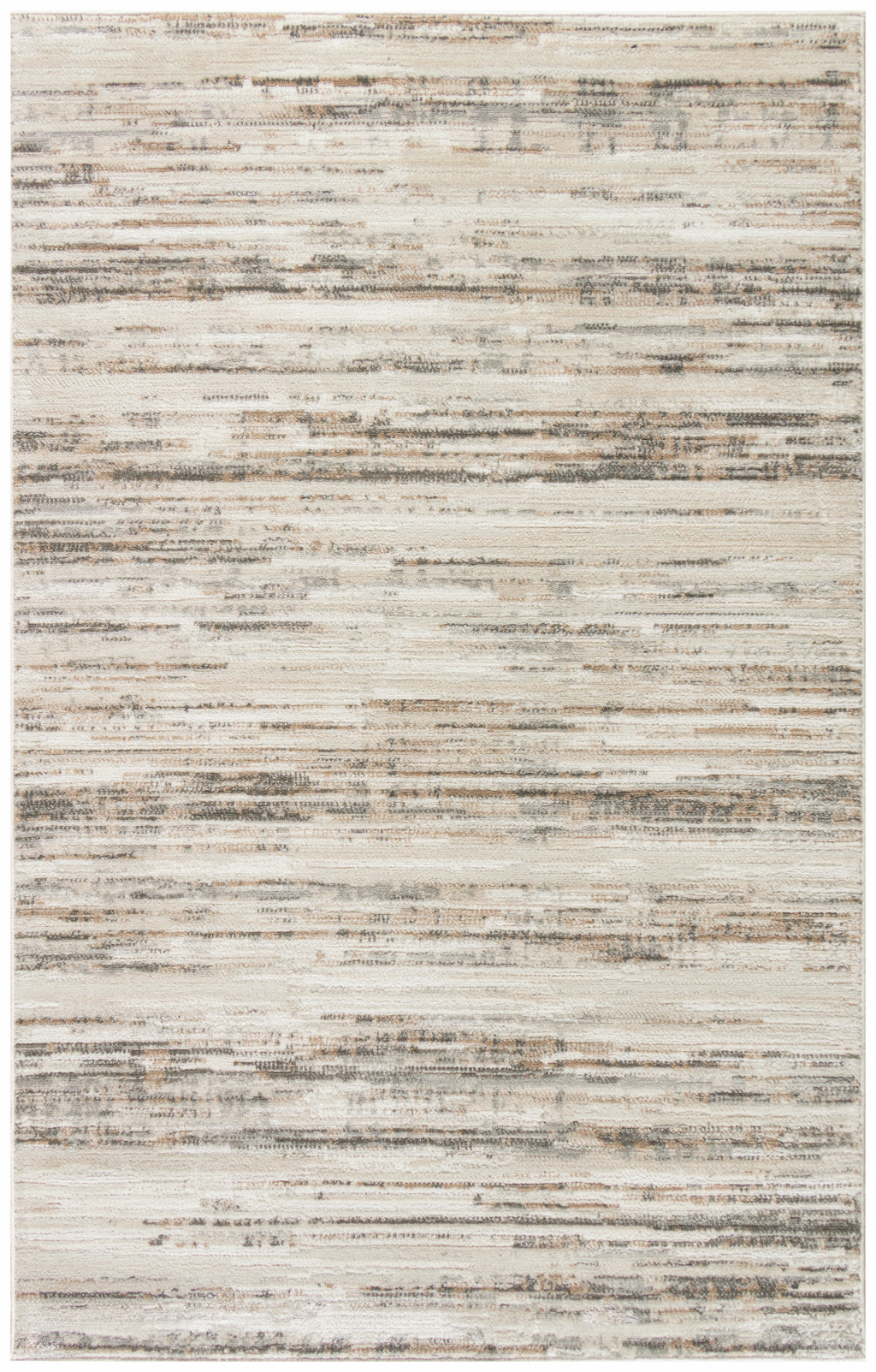4" X 6" Cream Abstract Distressed Area Rug