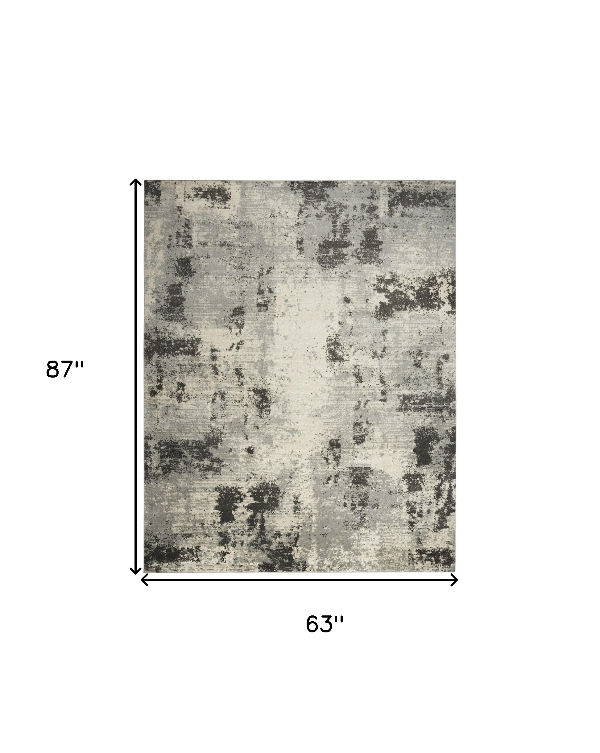 5" X 7" Cream Abstract Area Rug