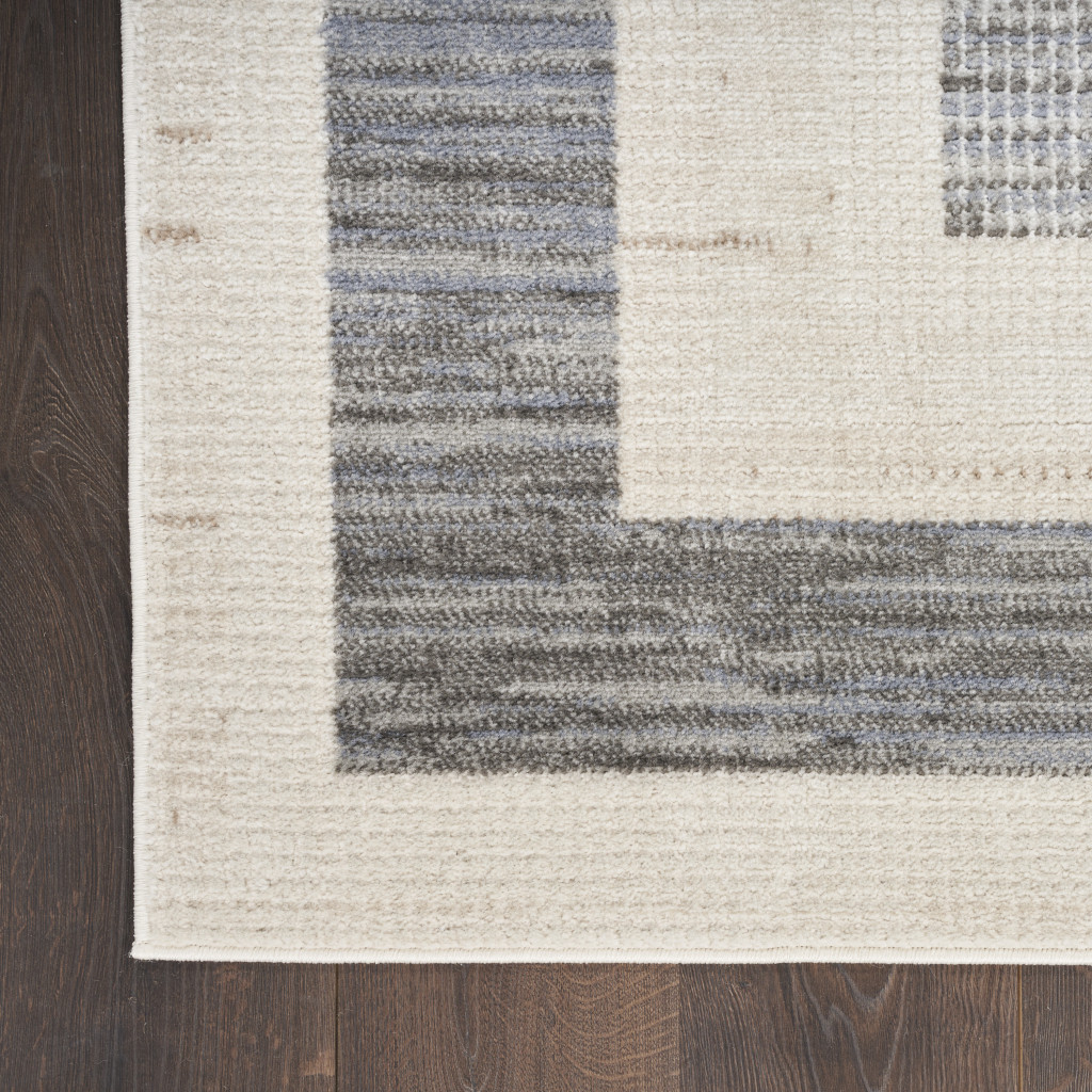 8" X 10" Gray Geometric Area Rug