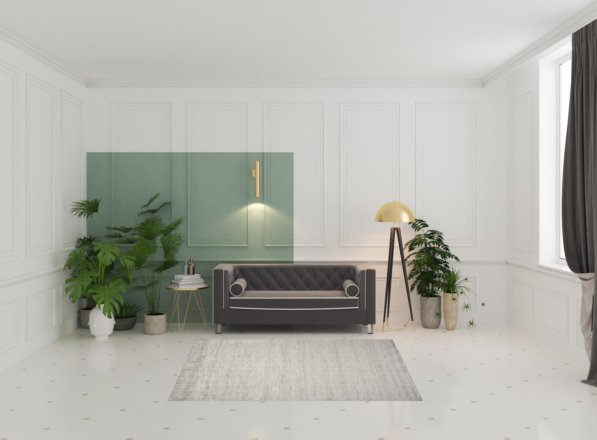 5" X 7" Gray Geometric Area Rug