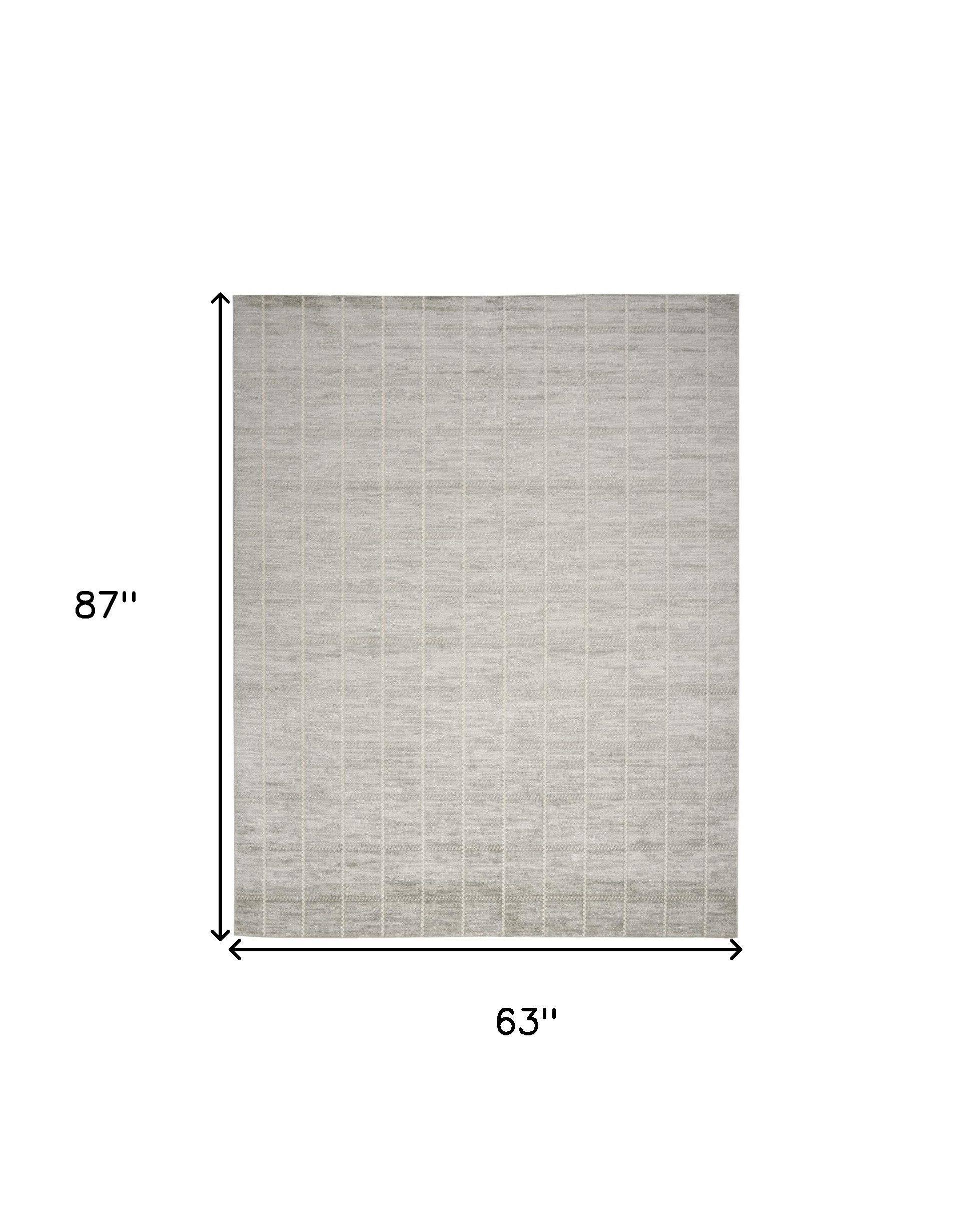 5" X 7" Gray Geometric Area Rug