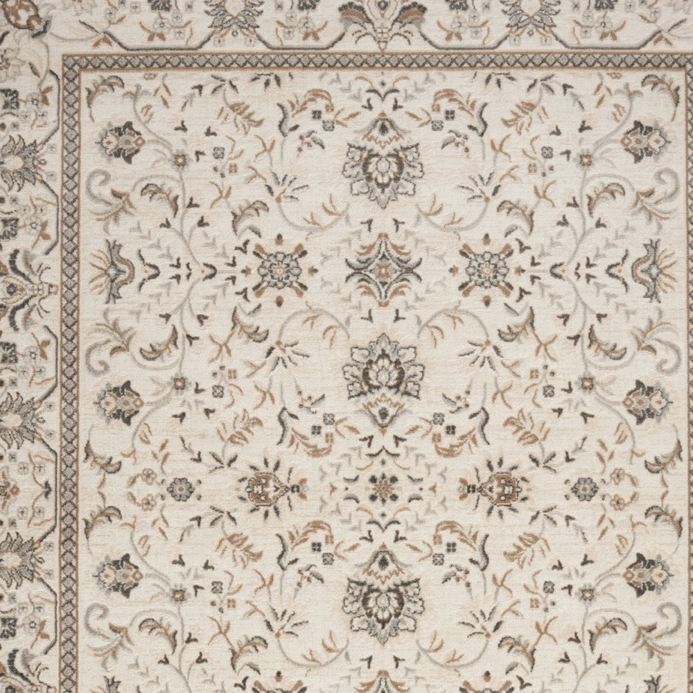 8" X 10" Cream Floral Distressed Area Rug